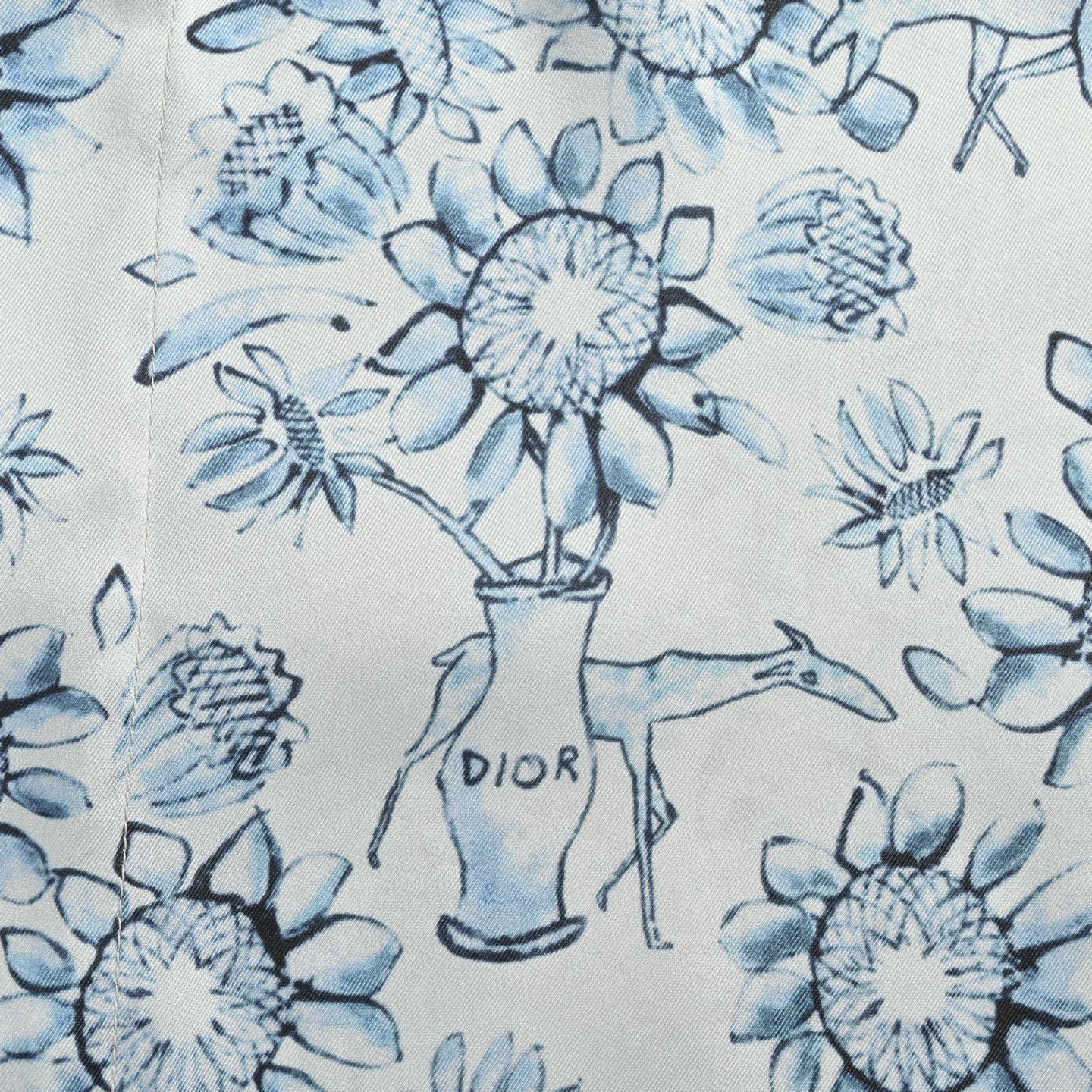 Floral and Animal All-Over Print Short Sleeve Shirt