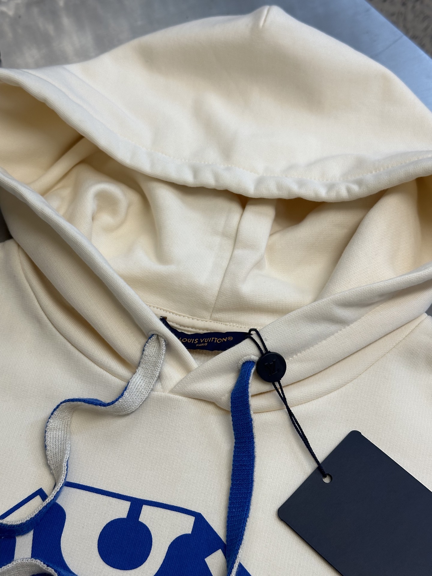 Blue Floral Print Hoodie