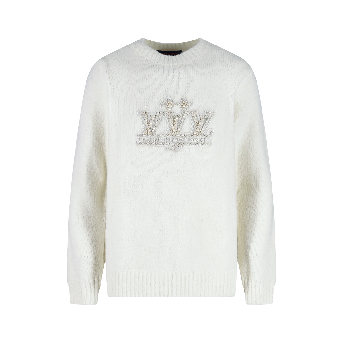 Embroidered pearl logo knitted sweater