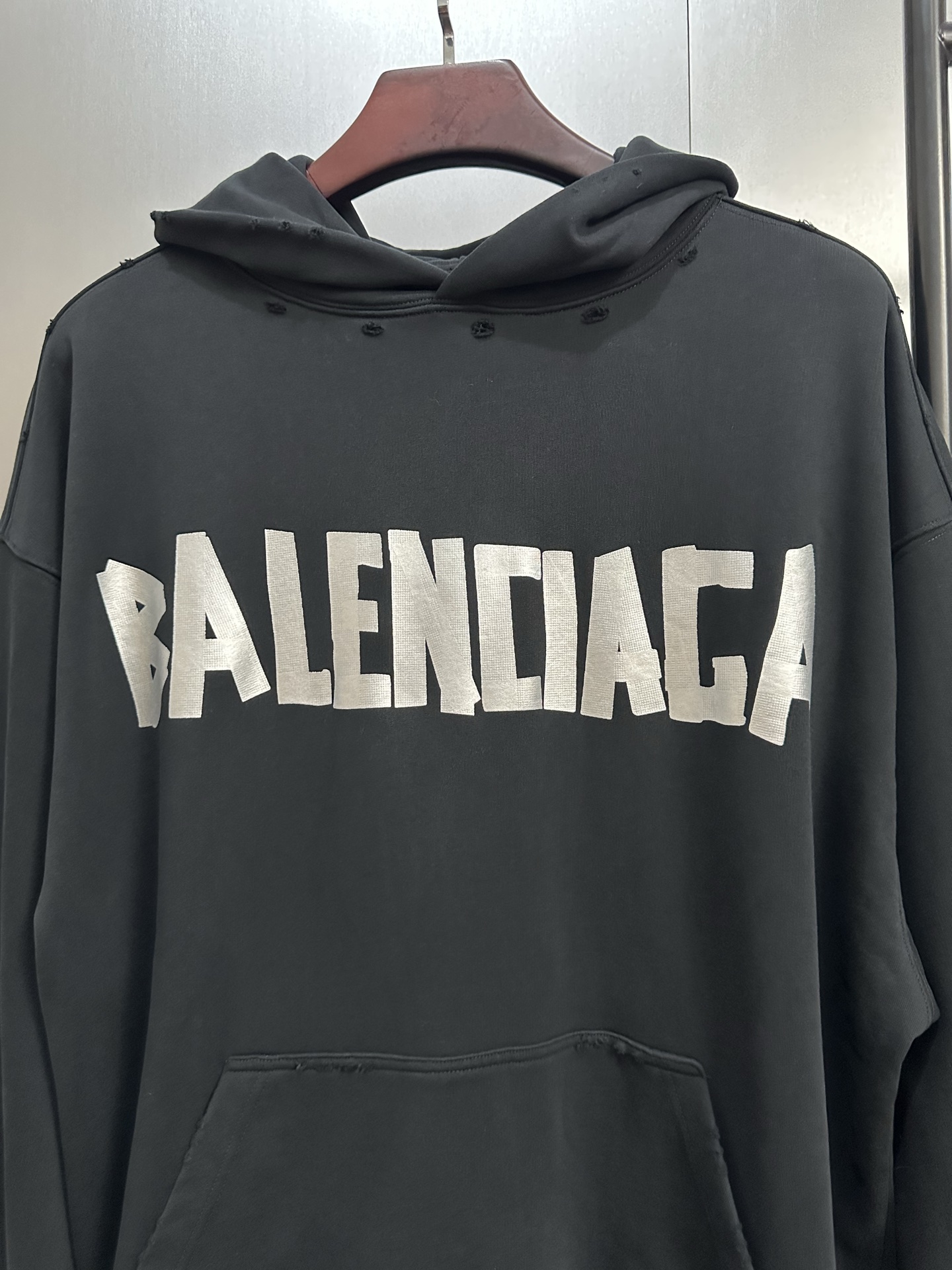 Masking Tape and Silver Tape Patchwork Hoodie