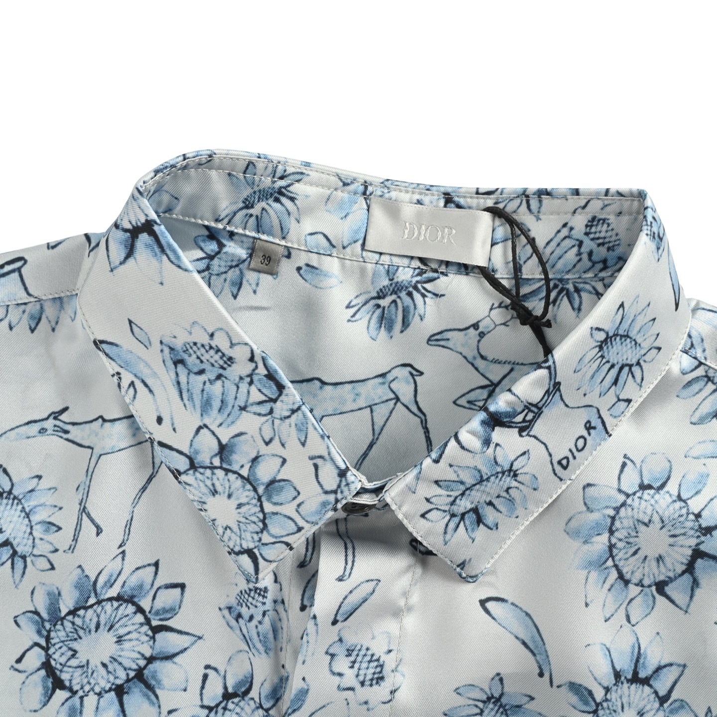 Floral and Animal All-Over Print Short Sleeve Shirt