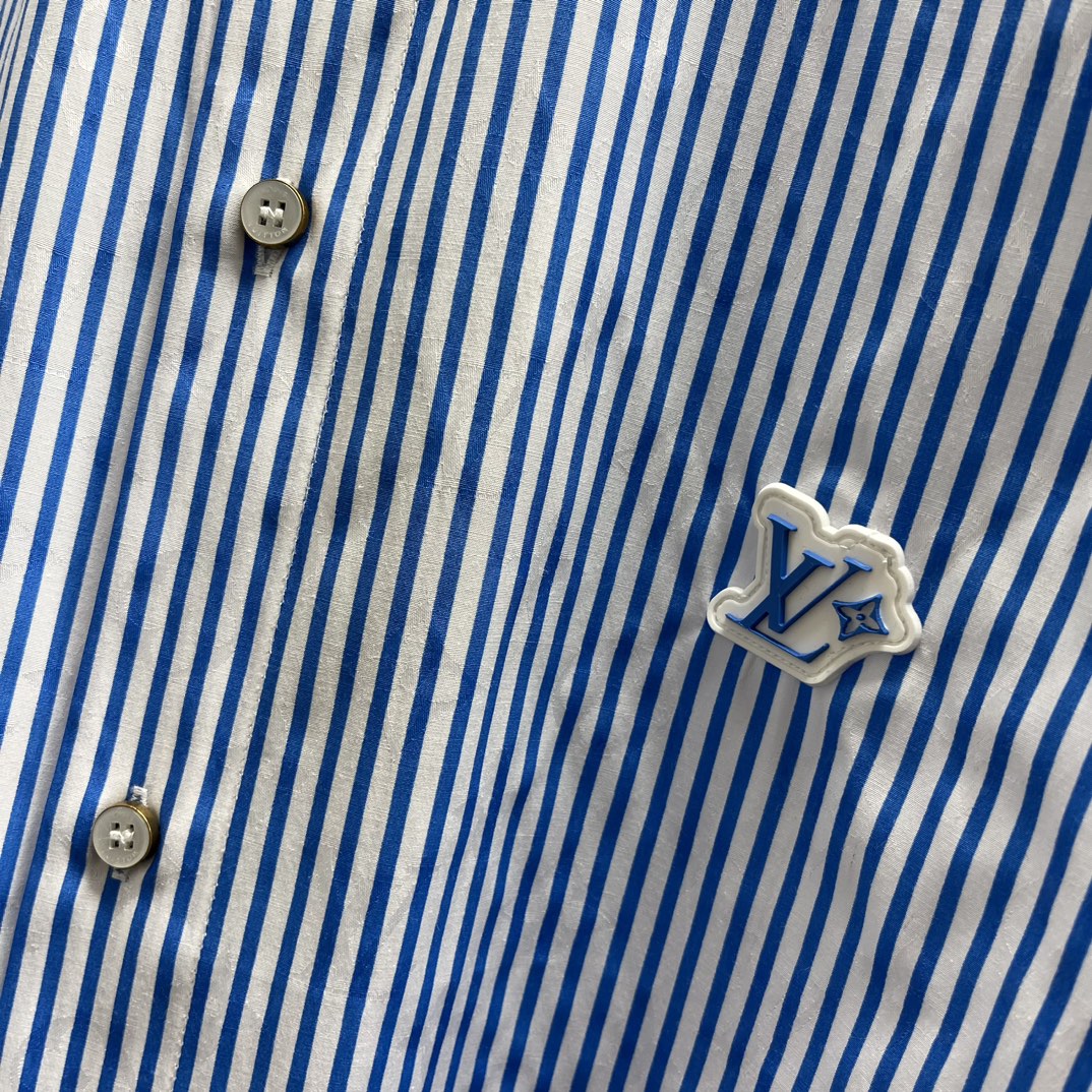 Striped Patchwork Short-Sleeve Shirt