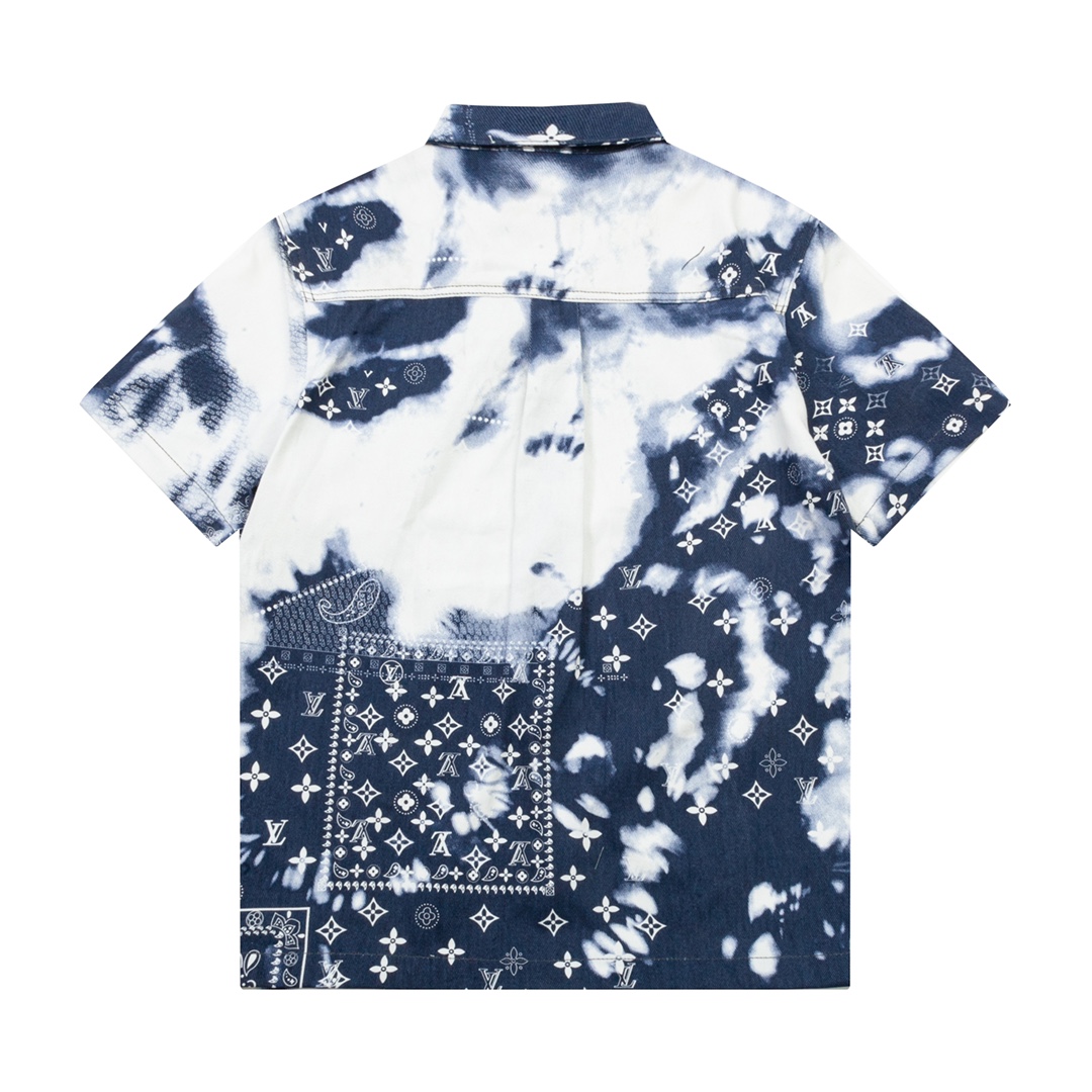 Paisley Tie-Dye Denim Shirt