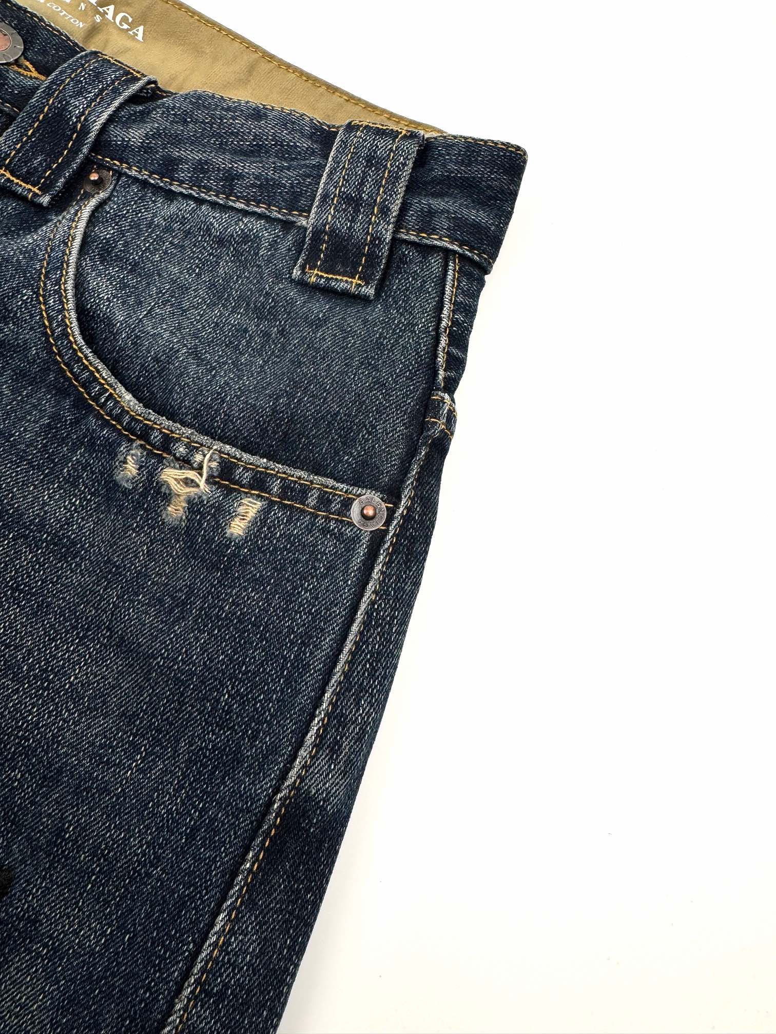 Red Lettering Embroidered Jeans