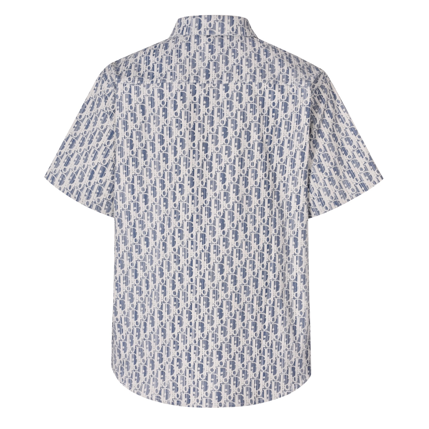 All-over Jacquard Short-Sleeve Denim Shirt