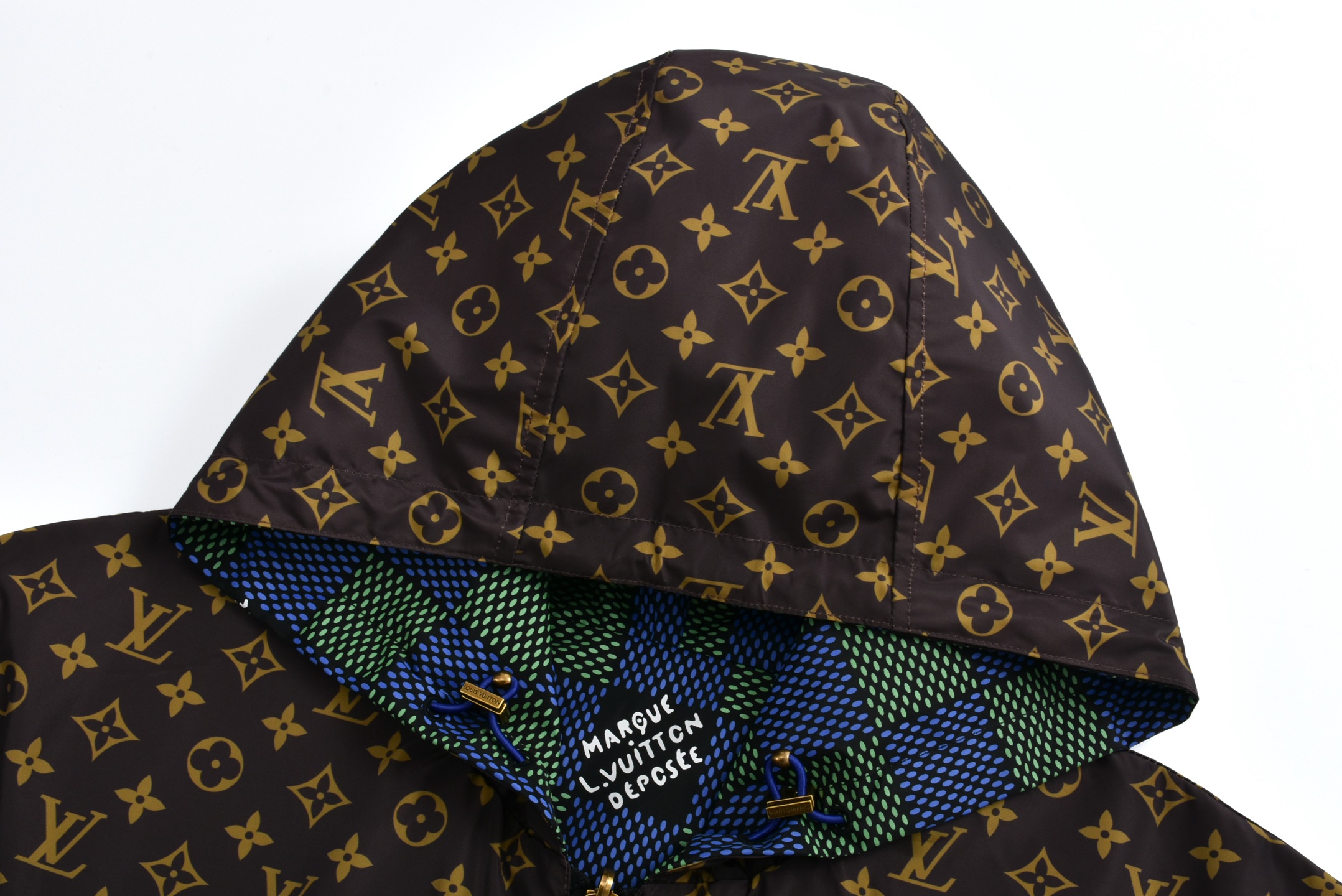 Checkerboard reversible zip-up jacket