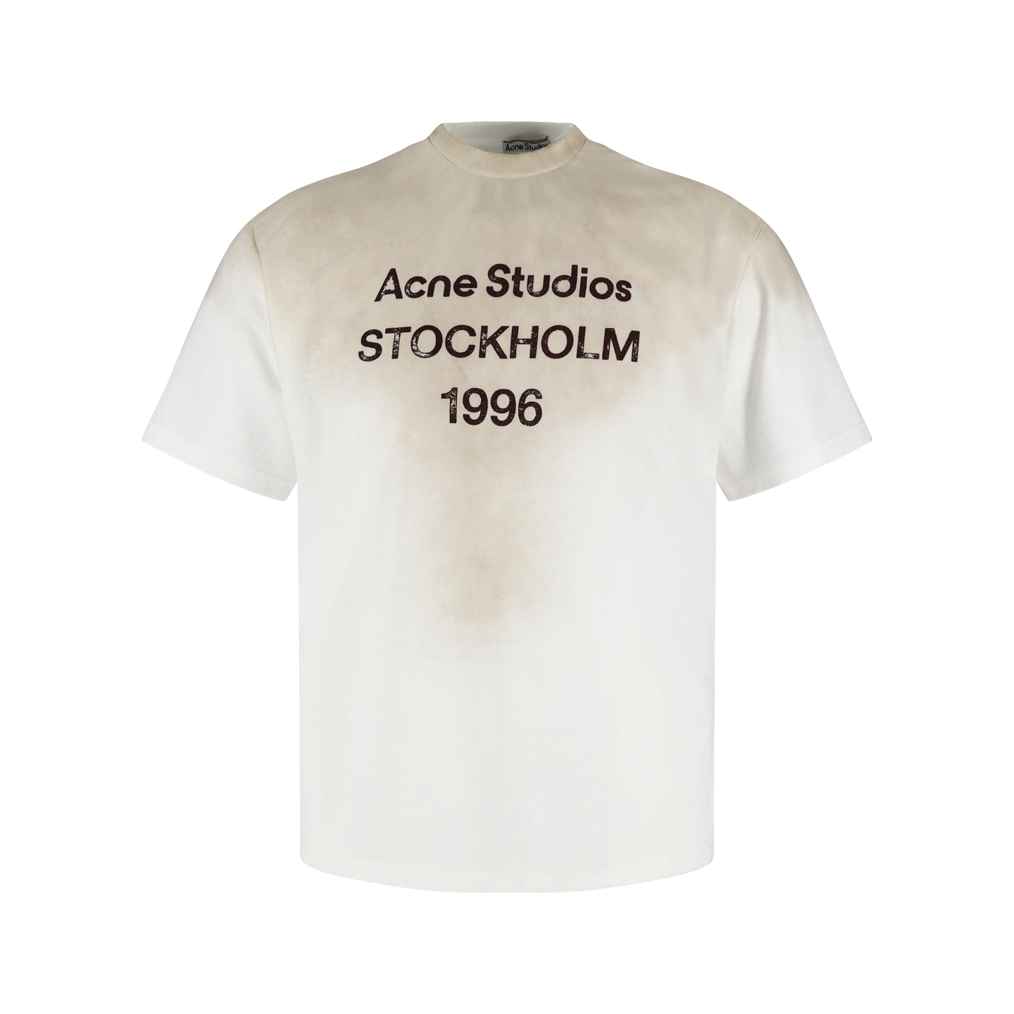 Mud-dyed washed distressed T-shirt