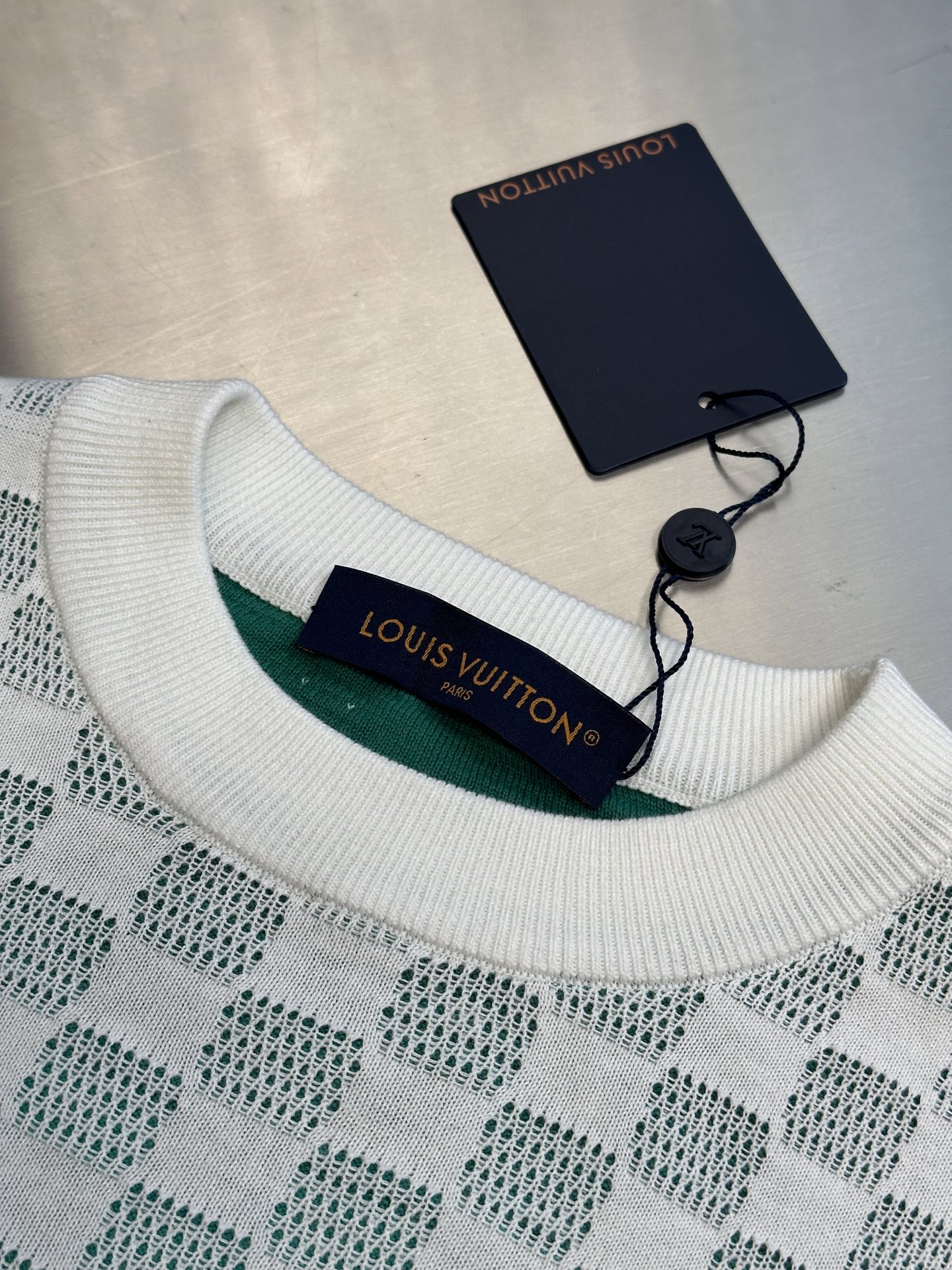 Chessboard Gradient Jacquard Sweater