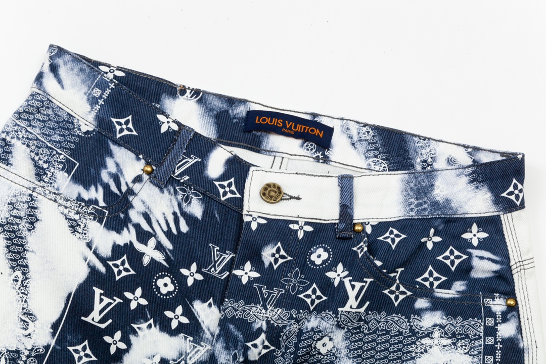 Paisley Denim Shorts