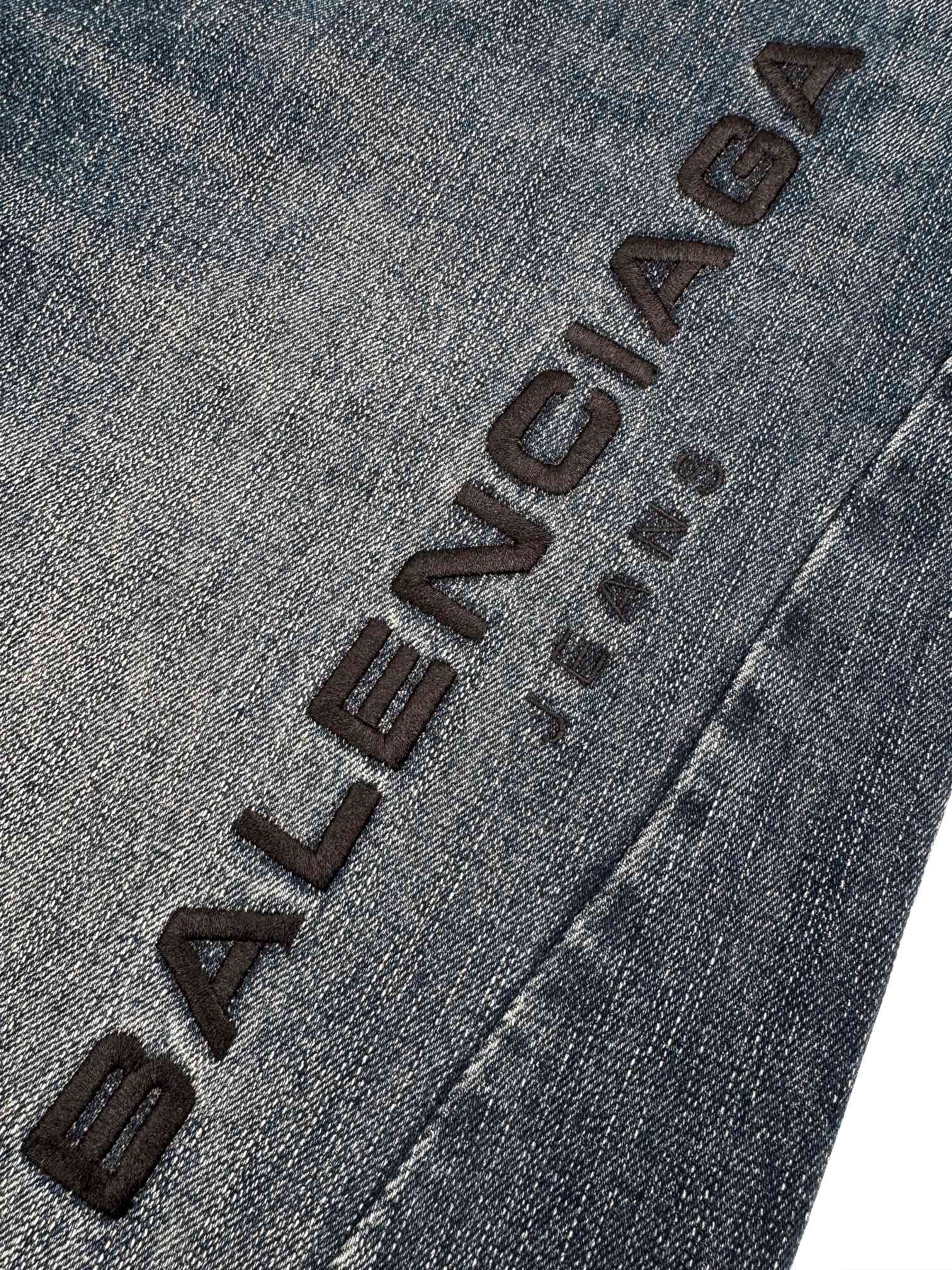 Red Lettering Embroidered Jeans