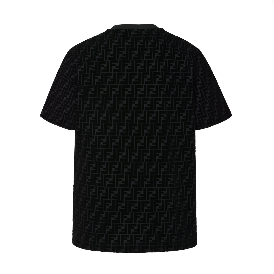 Full print flocking T-shirt (black)