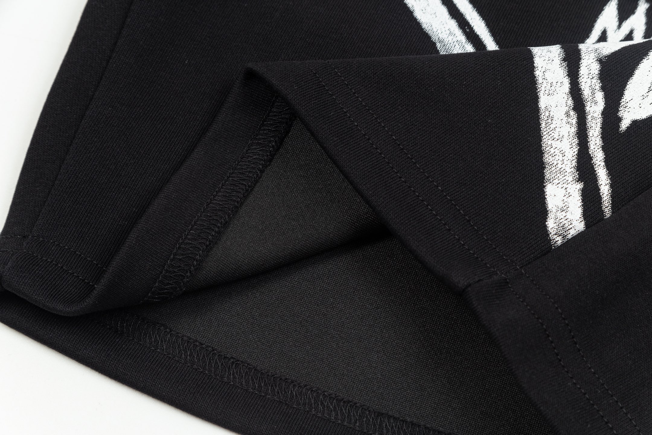 White Graffiti Print Shorts