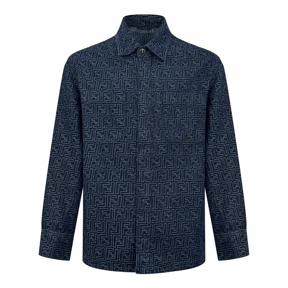 FENDI all-over print jacquard denim jacket
