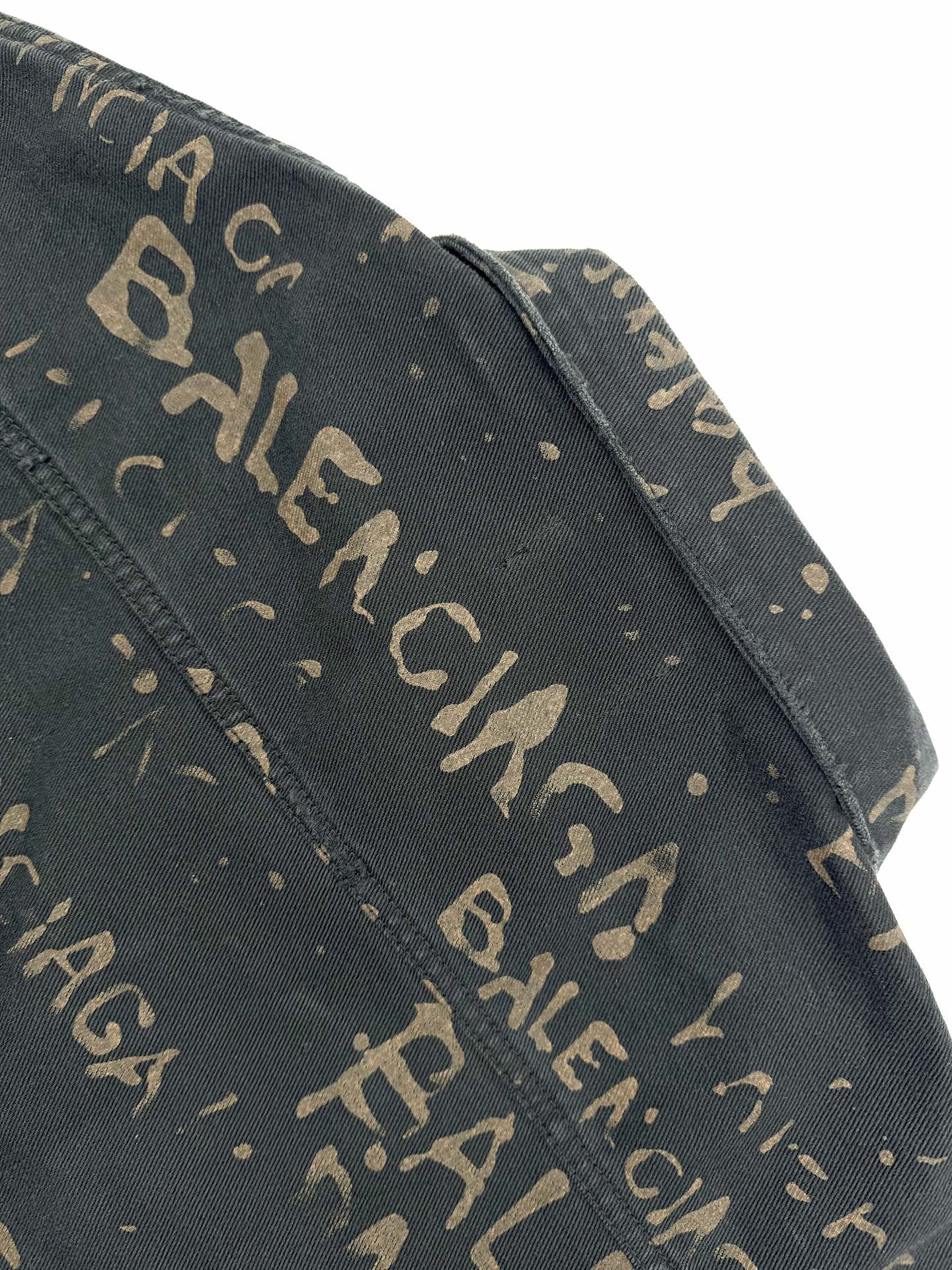 Washed All-Over Print Denim Jacket