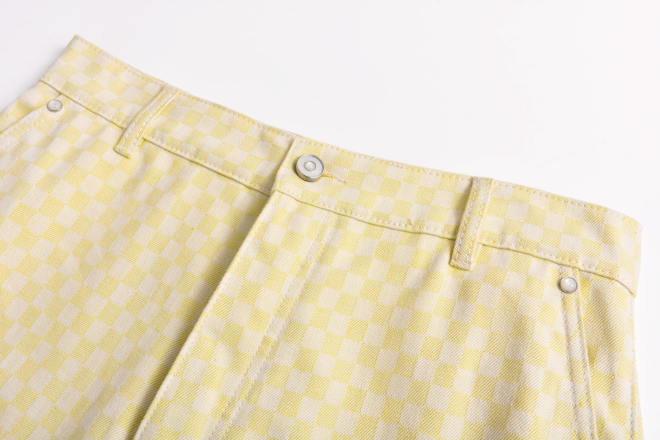 Yellow Gradient Checkerboard Jeans
