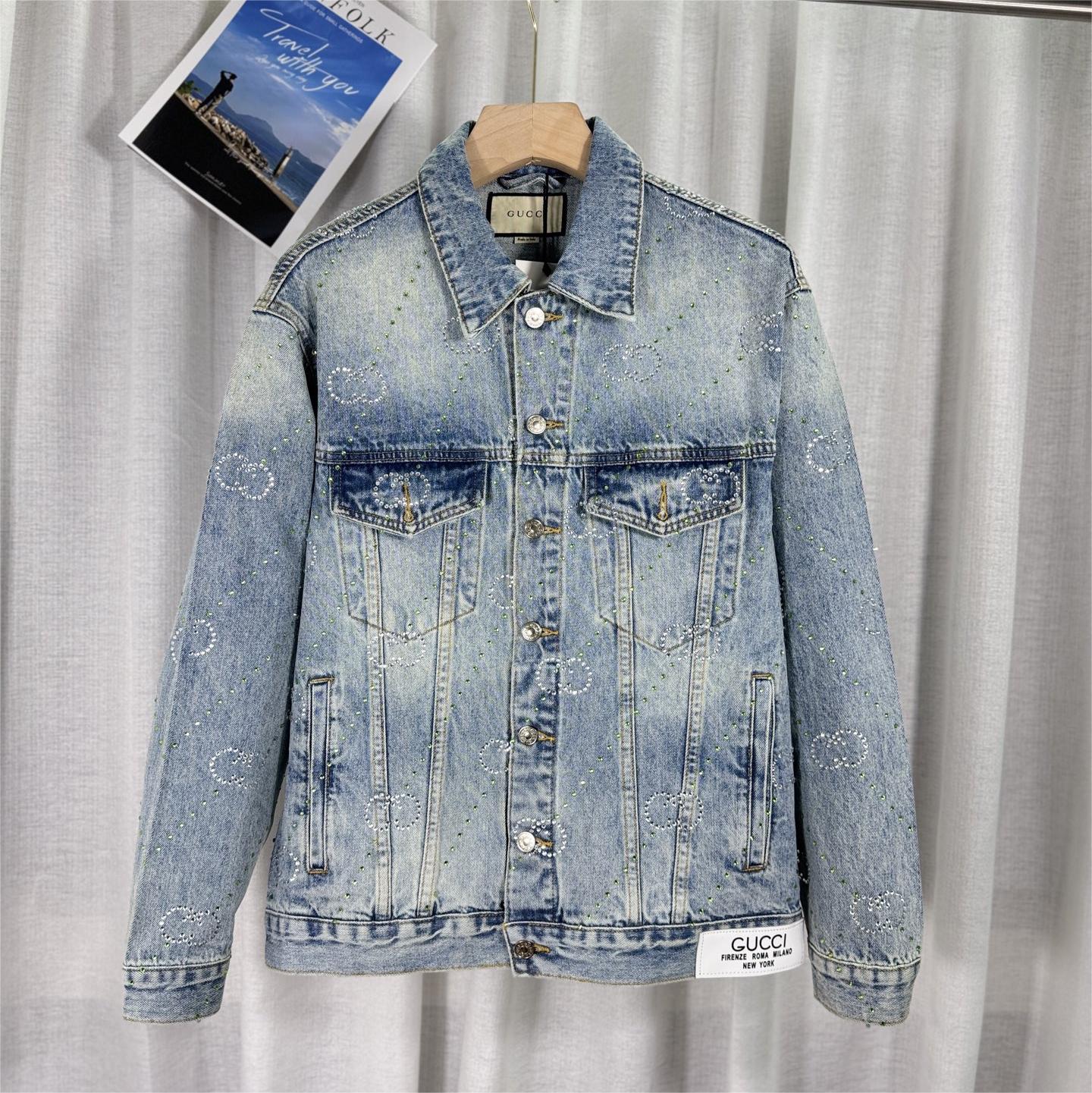Rhinestone Vintage Denim Jacket