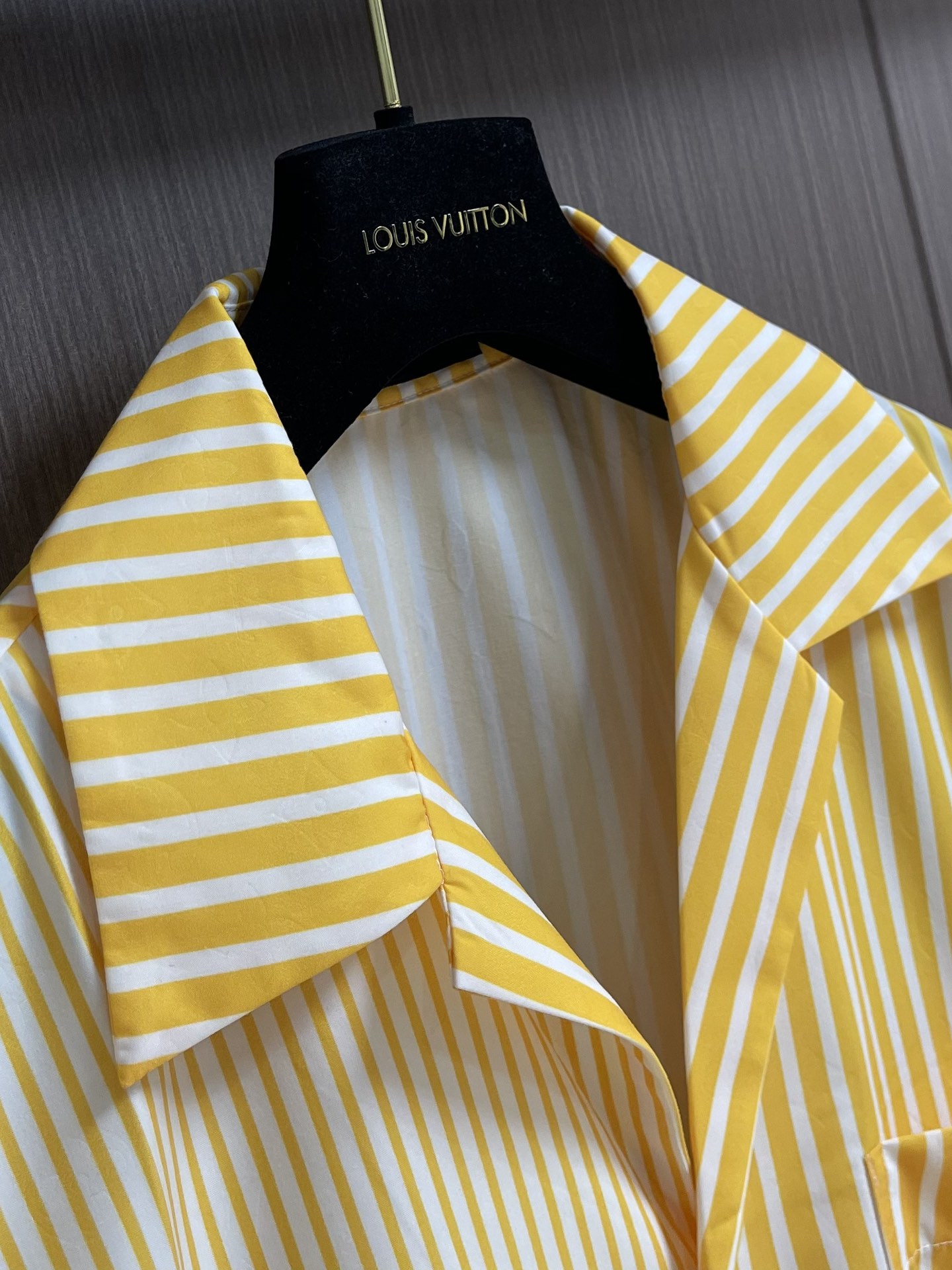 Patchwork Striped Short-Sleeve Collared Shirt