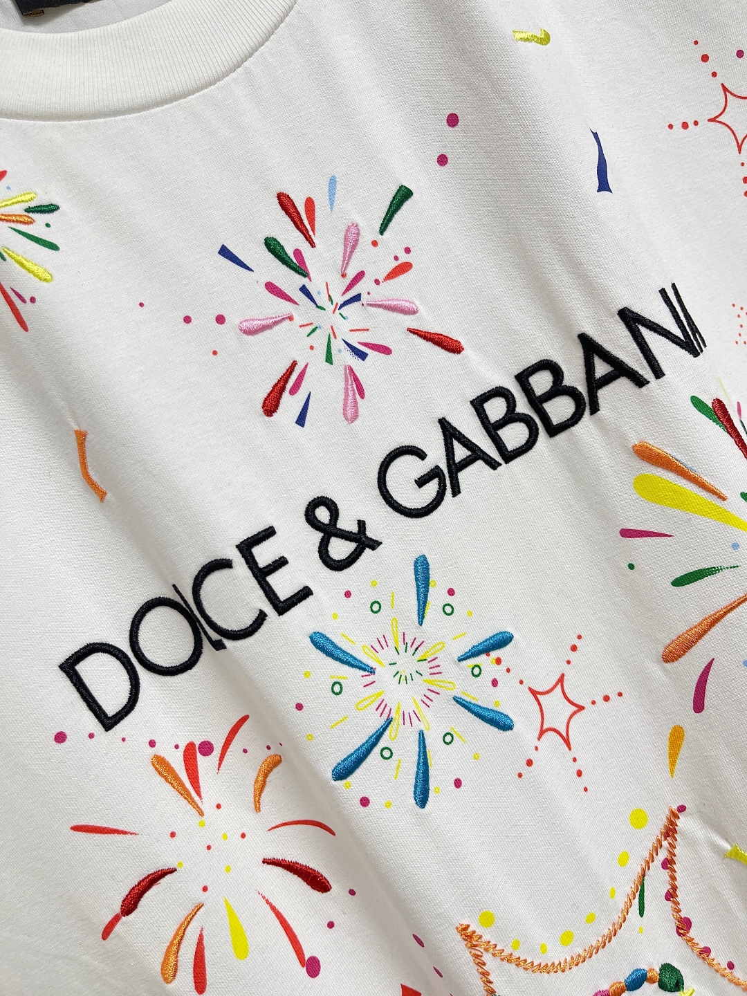 Spray print crew neck T-shirt