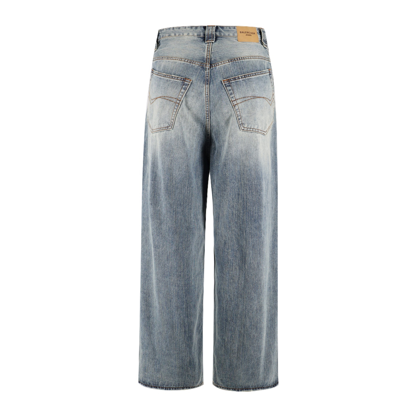 Red Lettering Embroidered Jeans