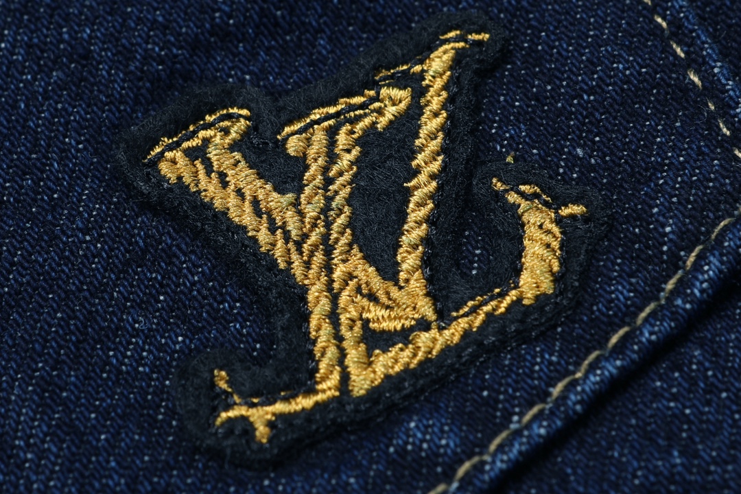 Rope Signature Letter Embroidery Denim Shirt