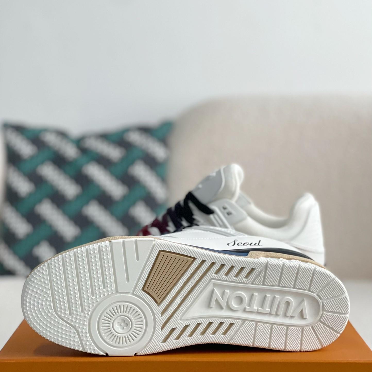 White and Red Trainer Sneaker