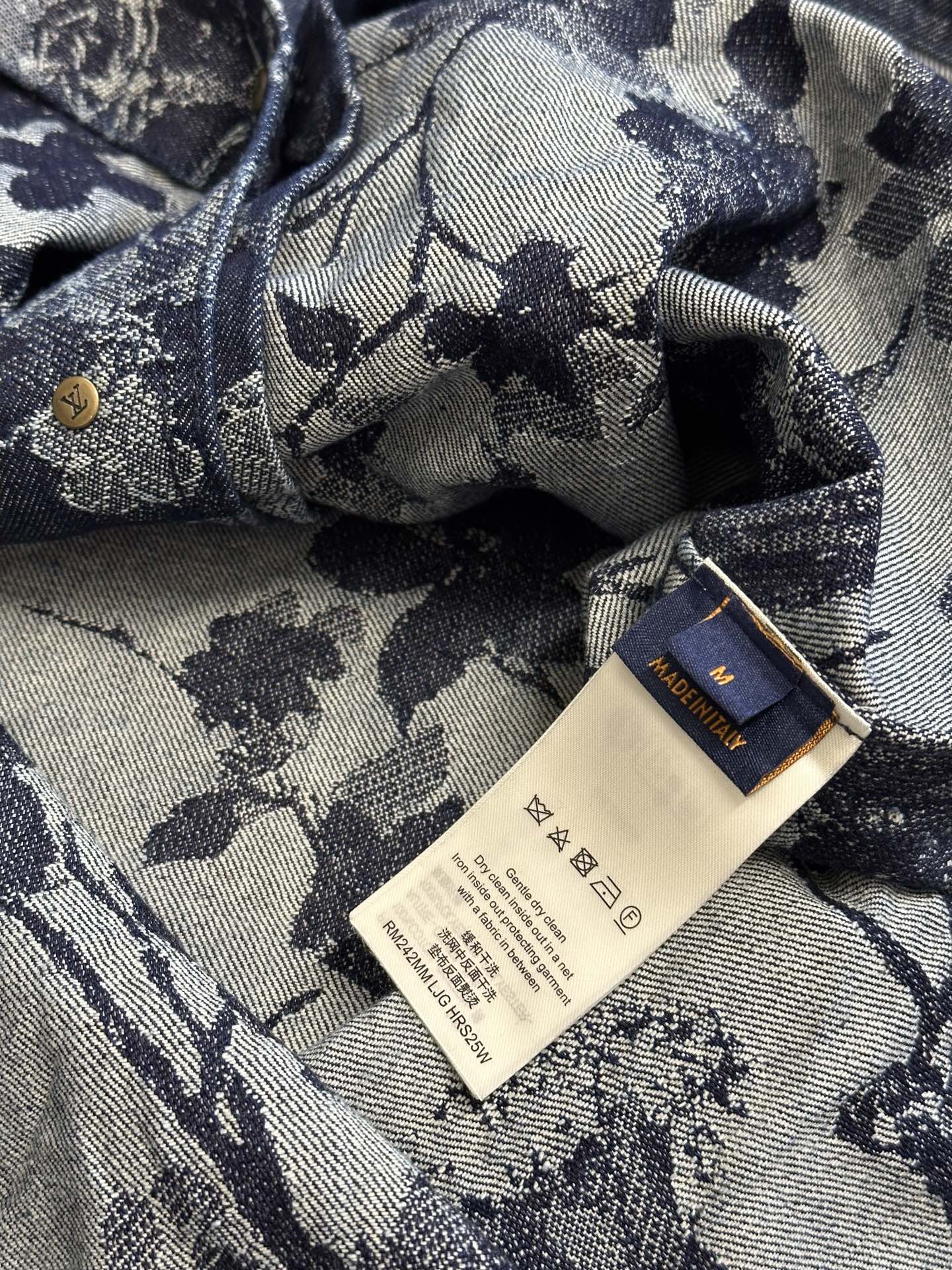 Jacquard Embroidered Denim Short-Sleeve Shirt