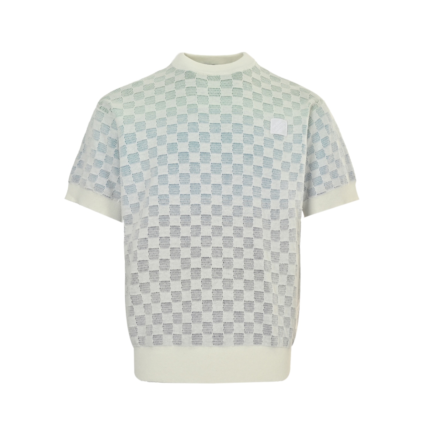 25ss Gradient Checkered Knit Short Sleeve