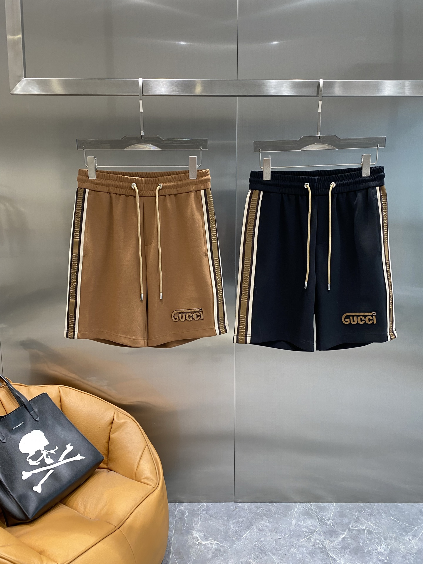 Black Side Printed Shorts