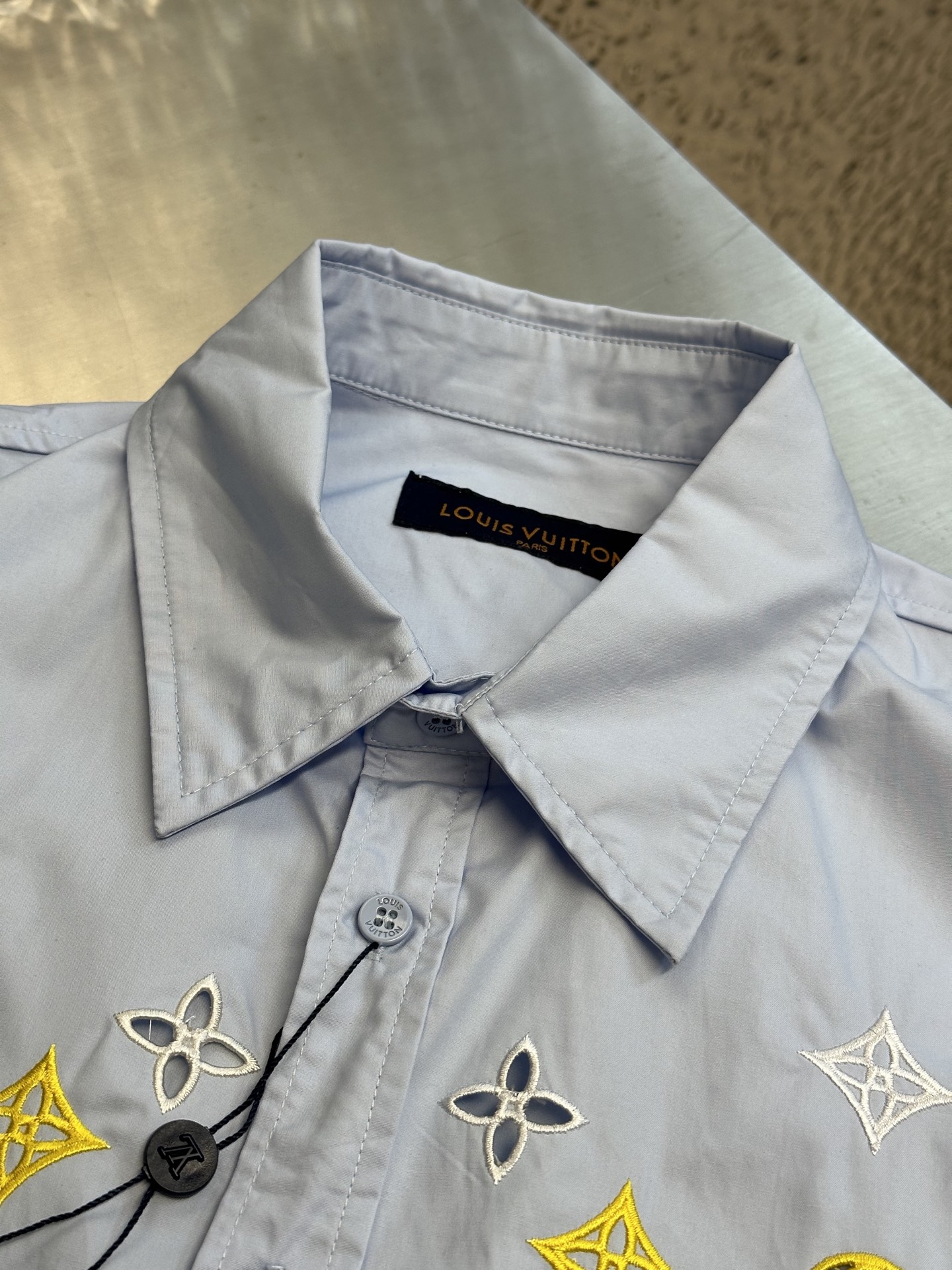 Spring and Summer Classic Rainbow Embroidered Shirt