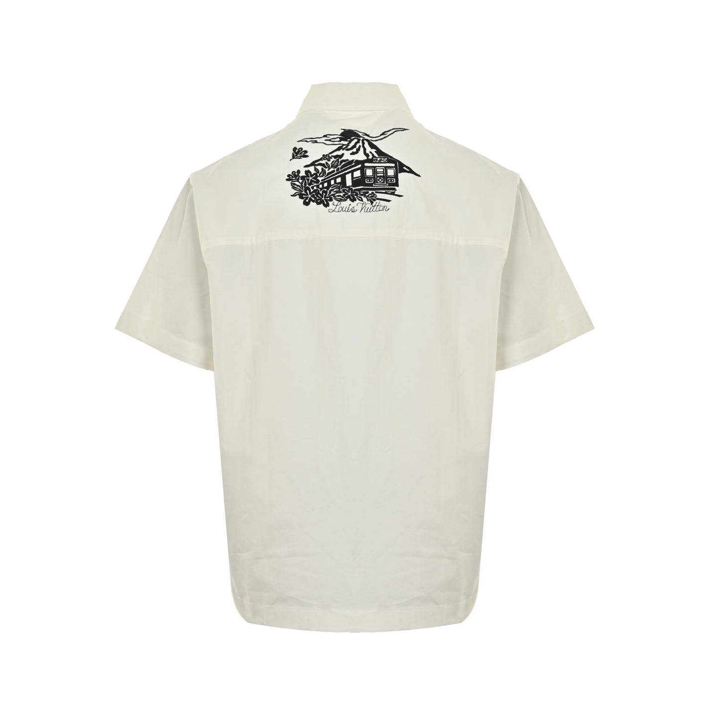 25SS Embroidered Letter Logo Short-Sleeve Shirt