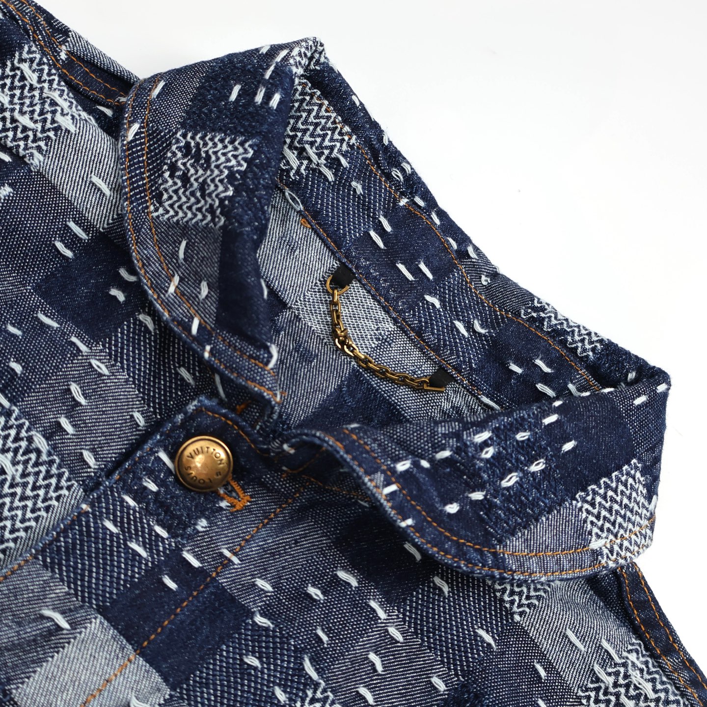 Jacquard Checkered Denim Jacket