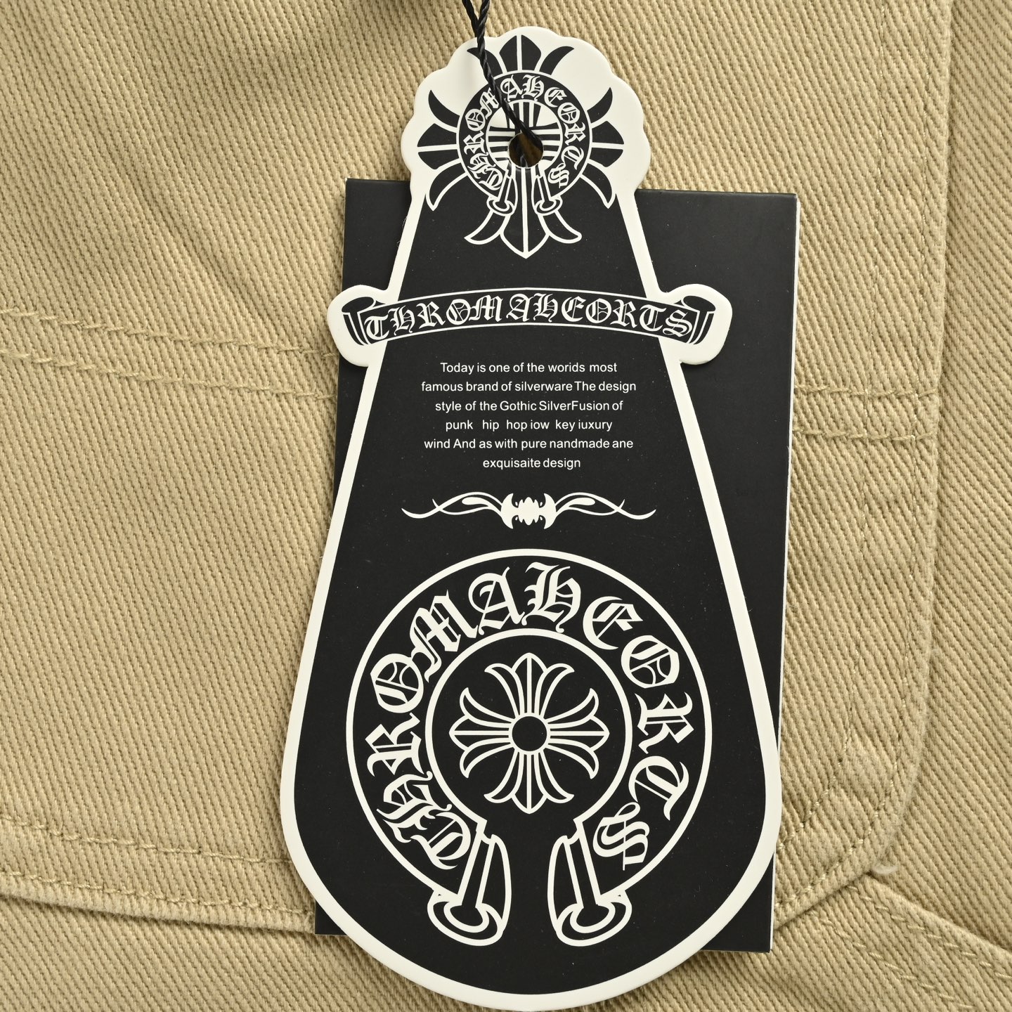 Leather label cross cargo jeans