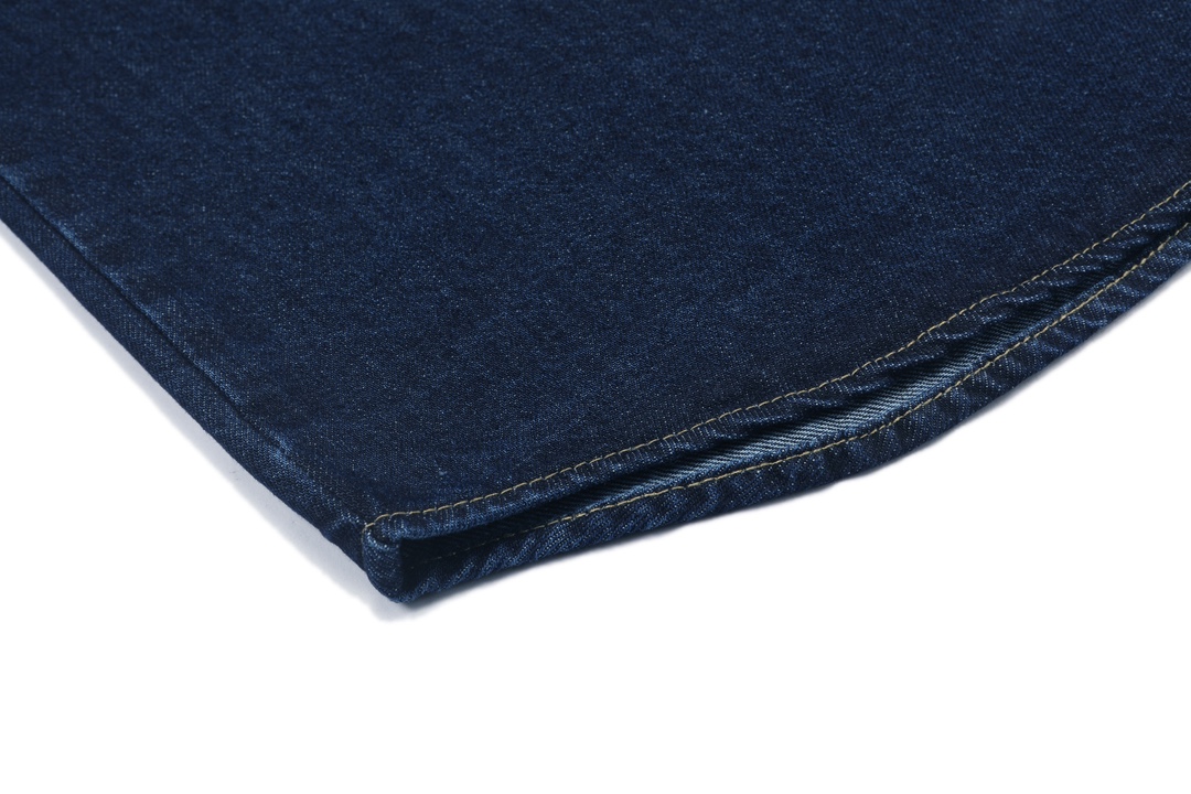 Rope Signature Letter Embroidery Denim Shirt