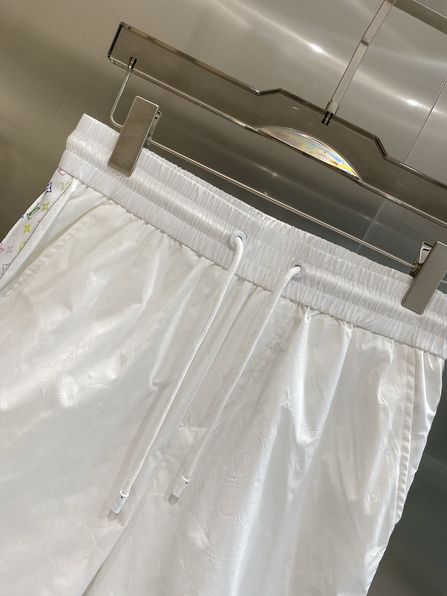 Side White Printed Shorts