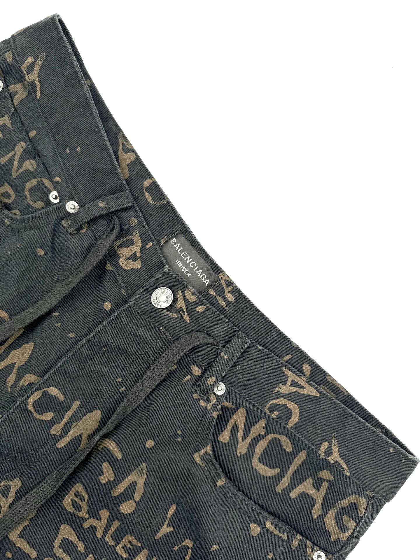 Washed All-Over Printed Jeans