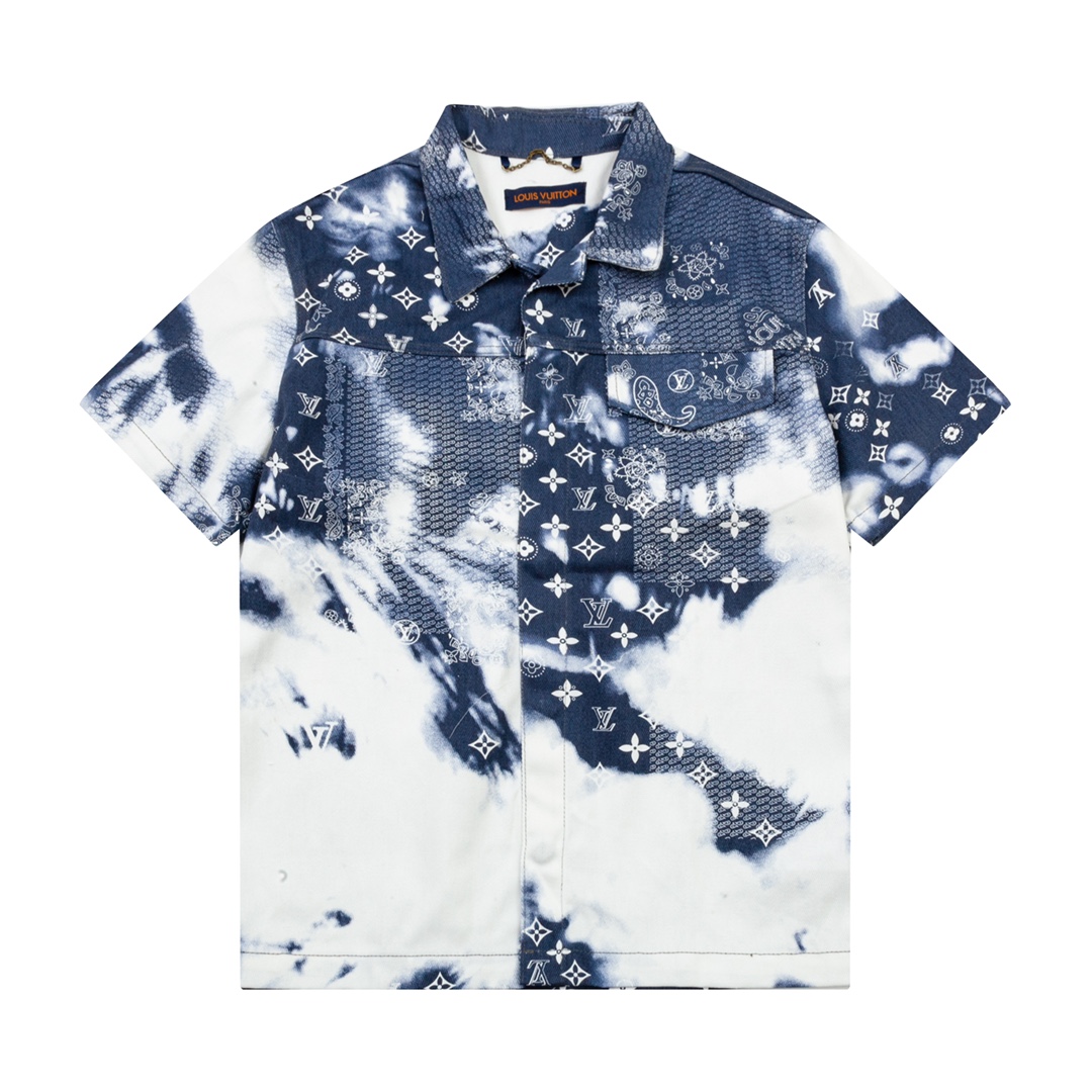 Paisley Tie-Dye Denim Shirt