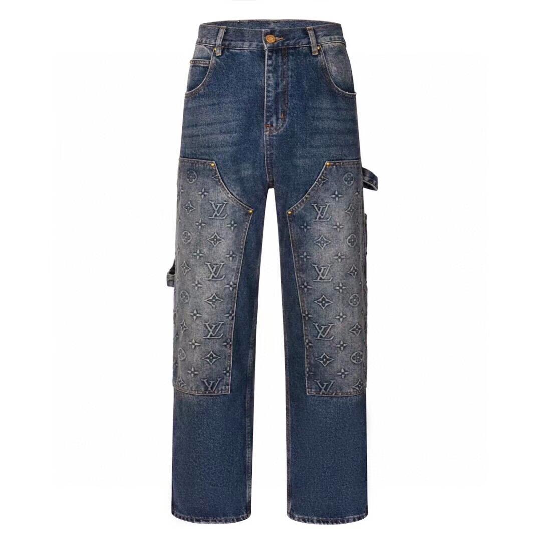 Embossed Floral Denim Jeans