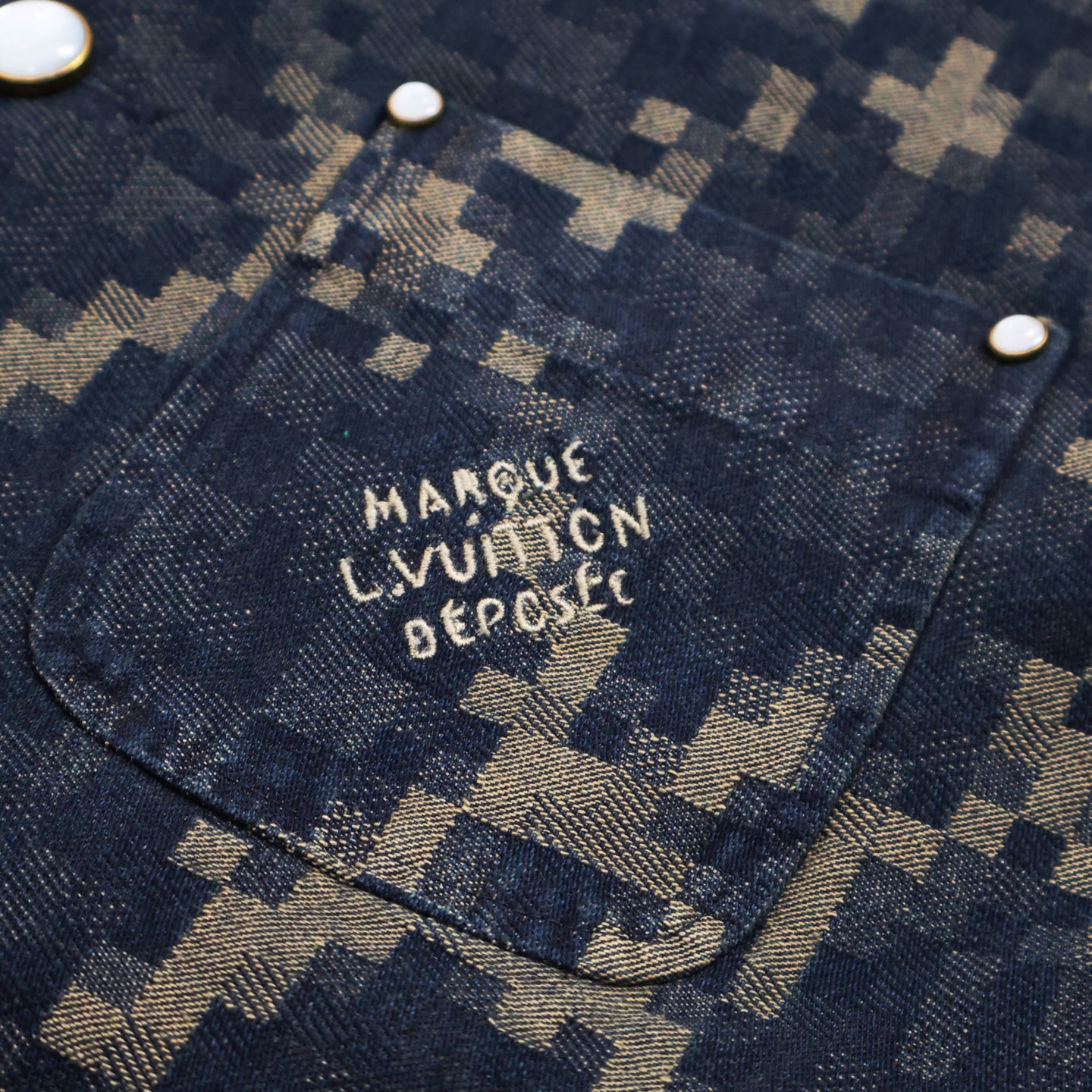 Snake print denim collarless jacket