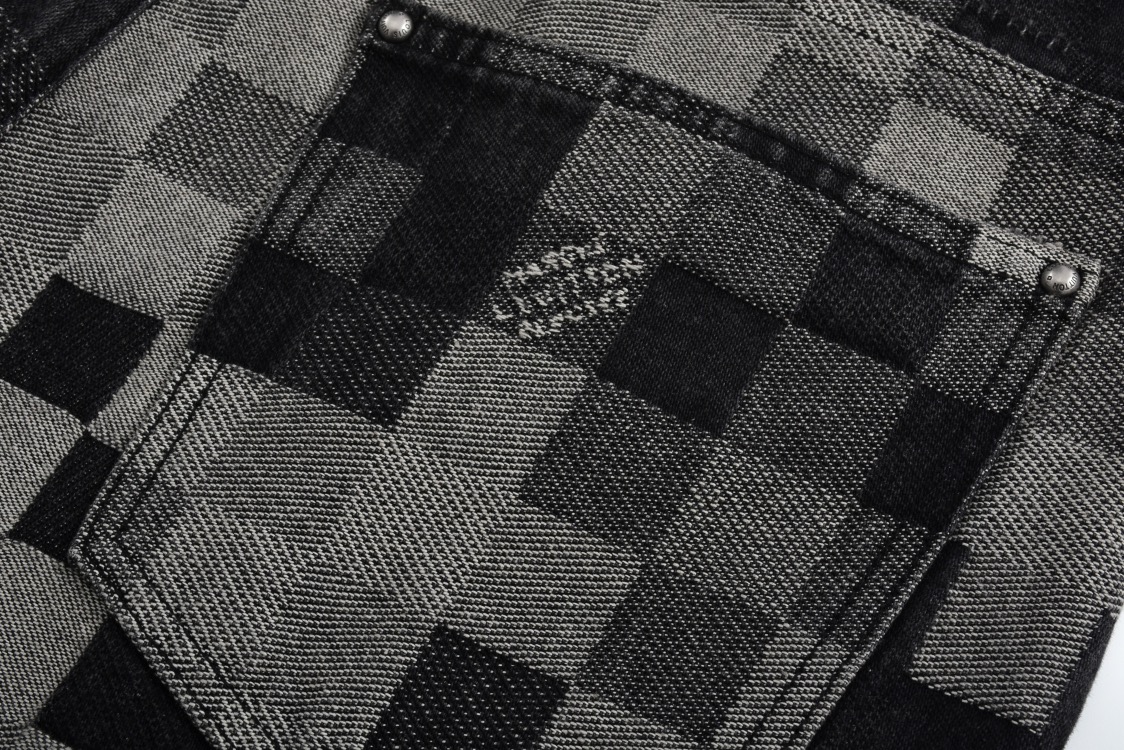 Early Spring Mosaic Checkered Jeans