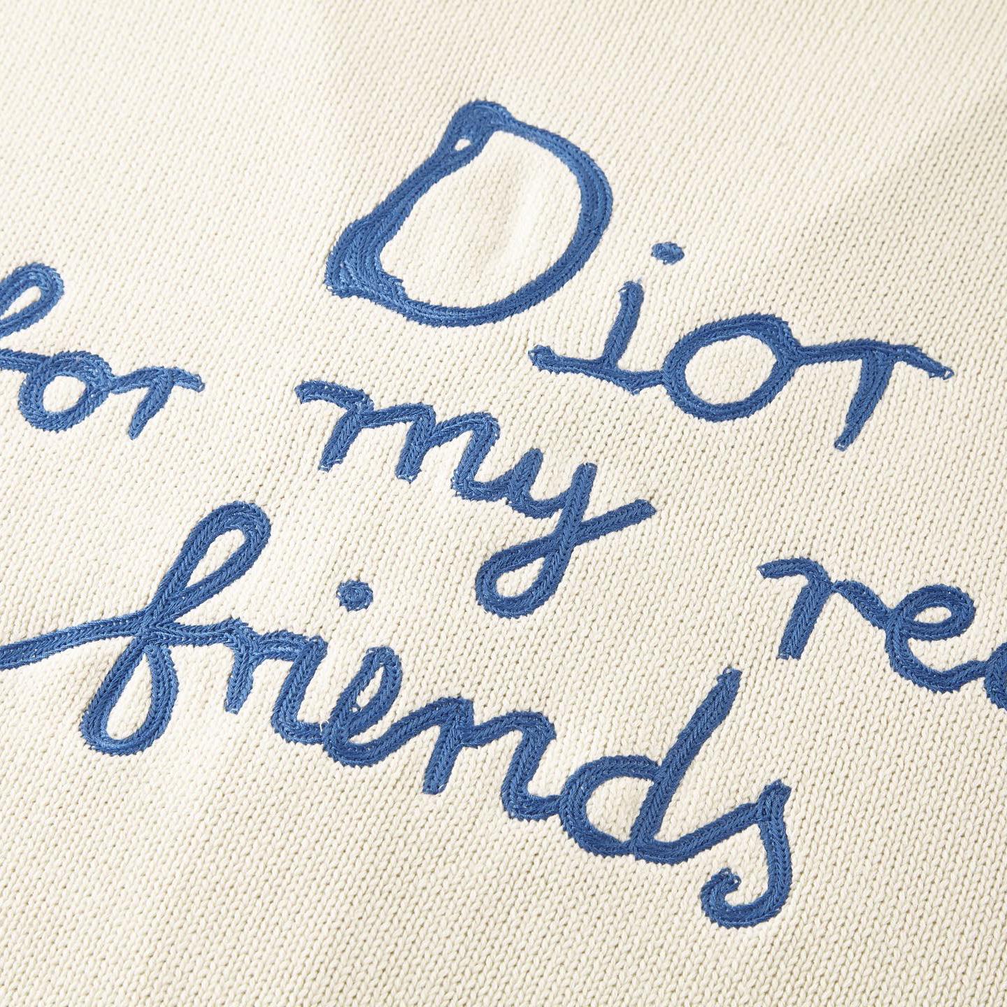 Friend embroidered blend cardigan