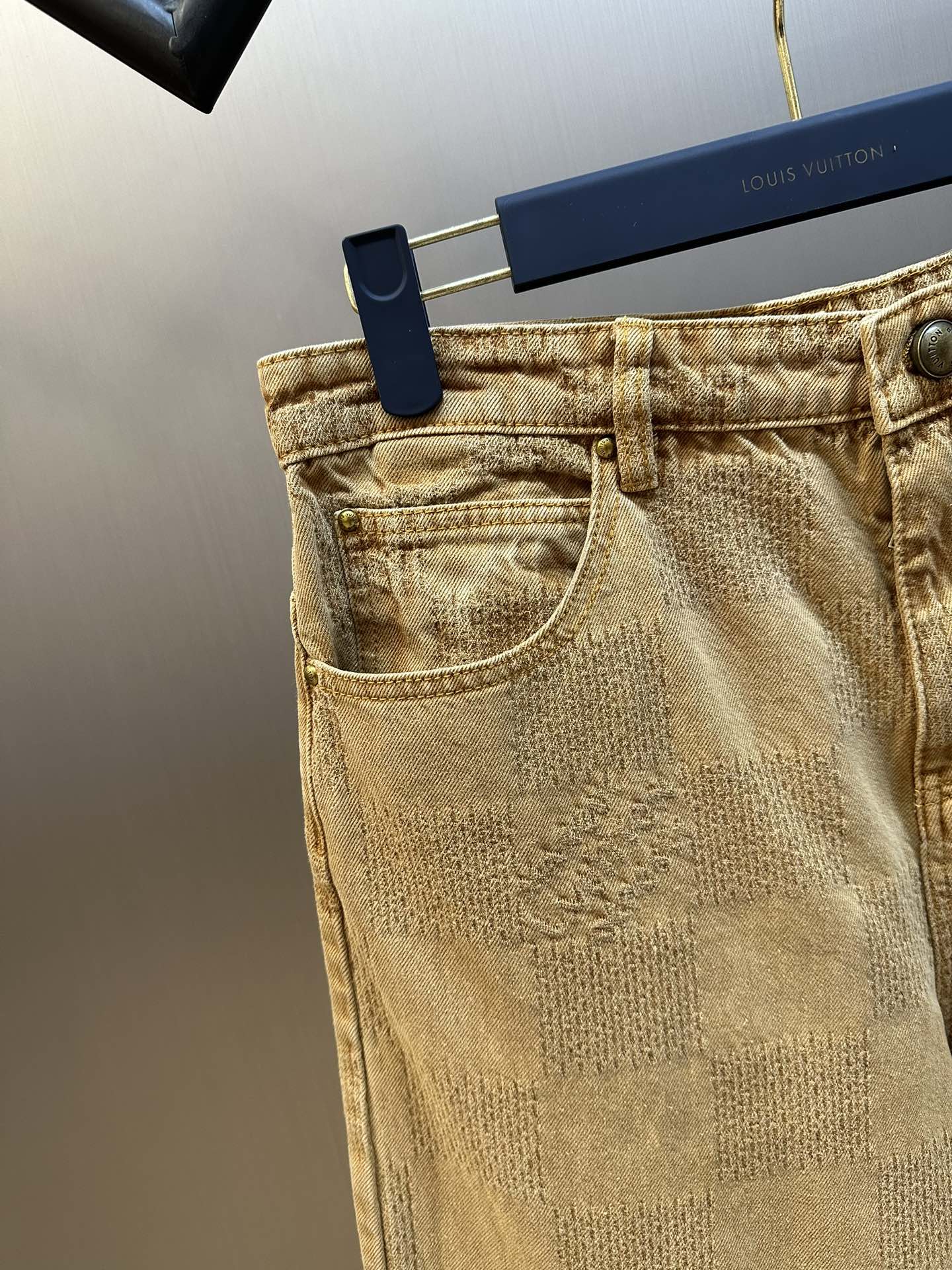 Saddle Checkerboard Denim Pants