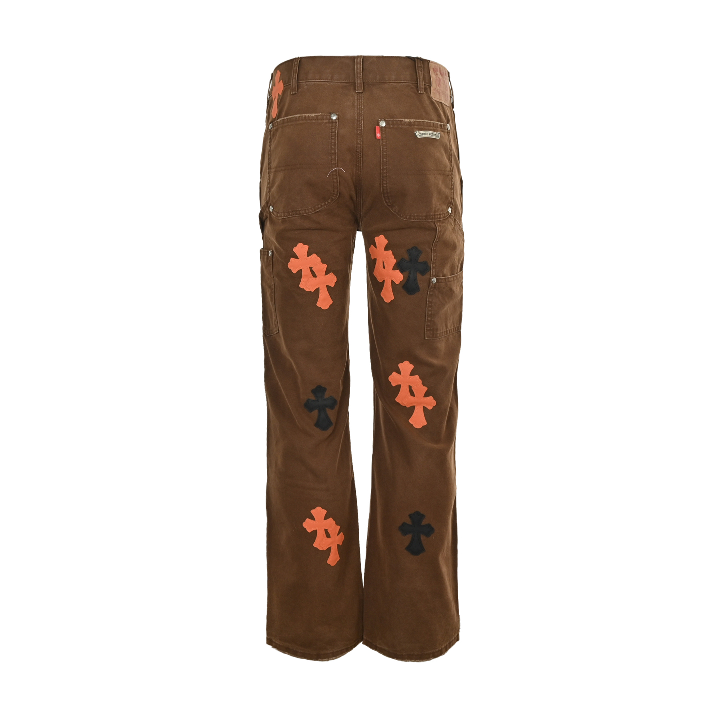 Leather label cross cargo jeans