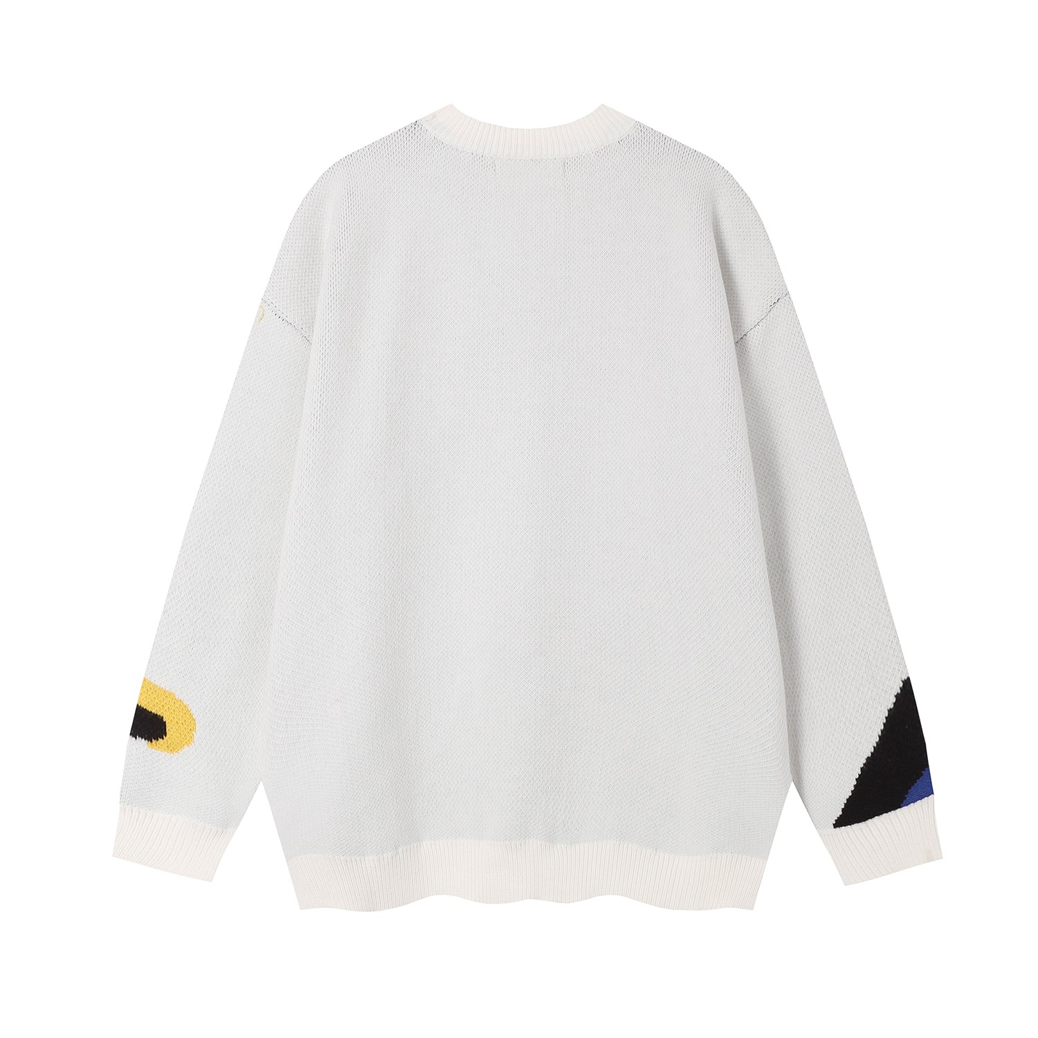 Jacquard crew neck pullover sweater