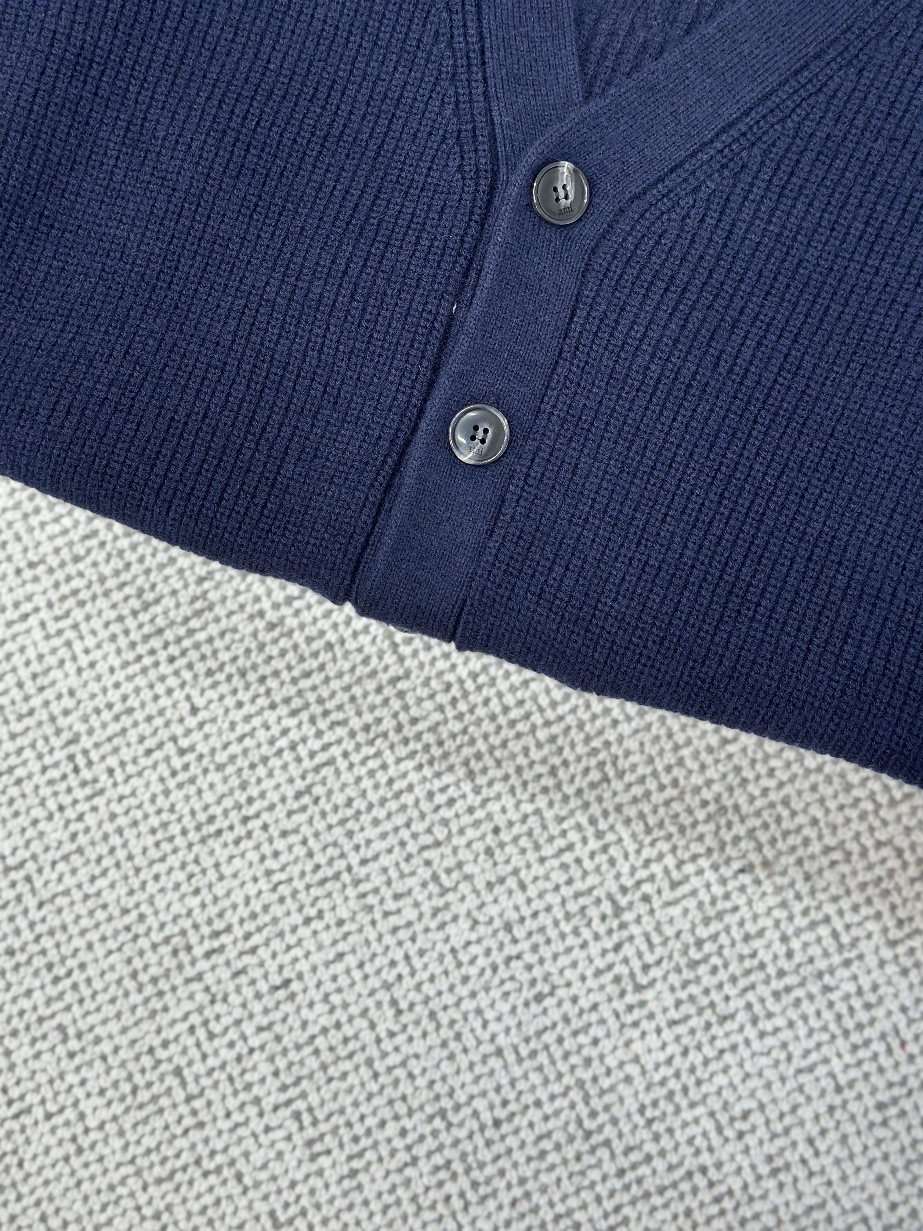 New Woven ADC Heart Stripe V-Neck Cardigan Sweater