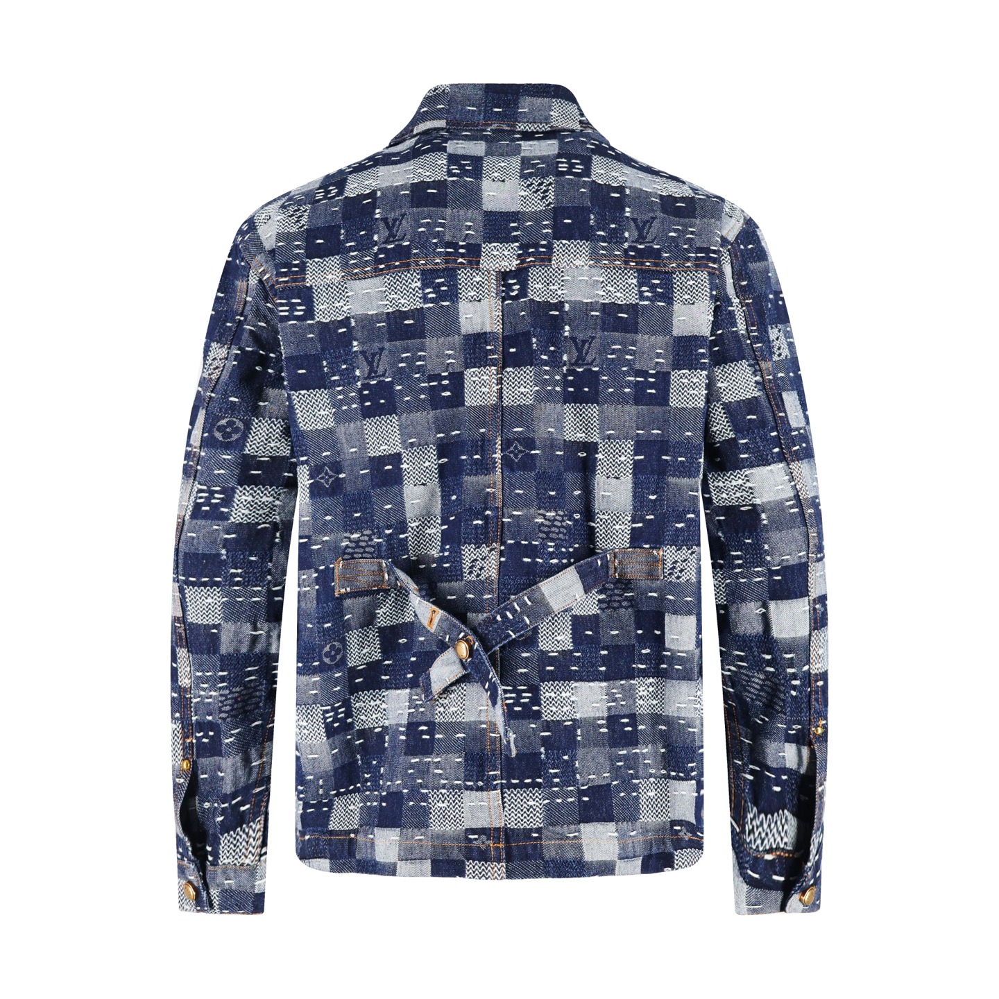 Jacquard Checkered Denim Jacket