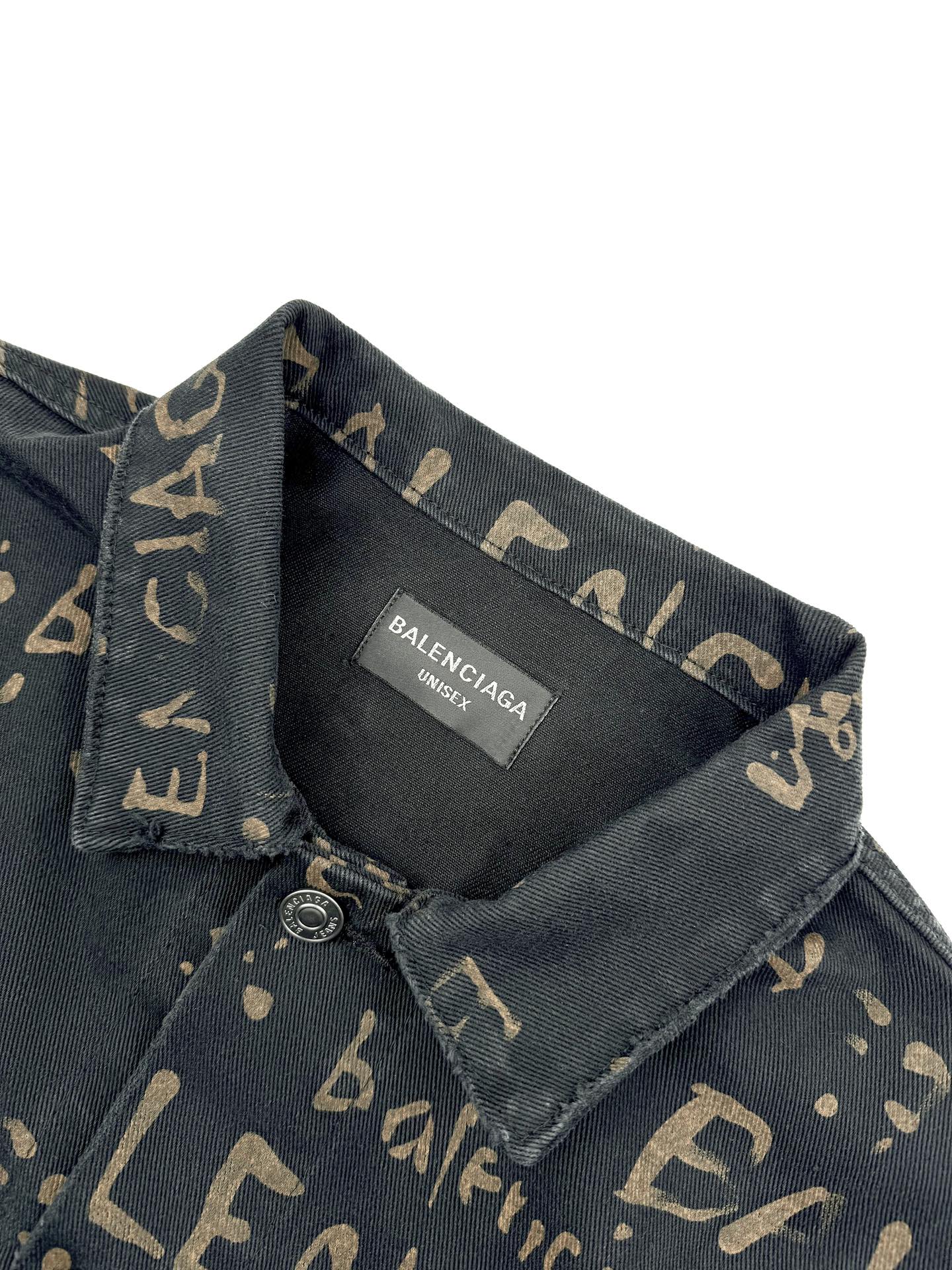 Washed All-Over Print Denim Jacket