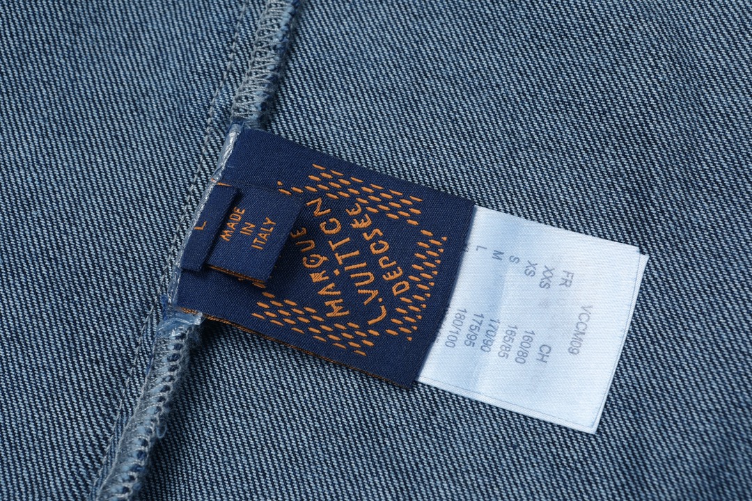 Rope Signature Letter Embroidery Denim Shirt