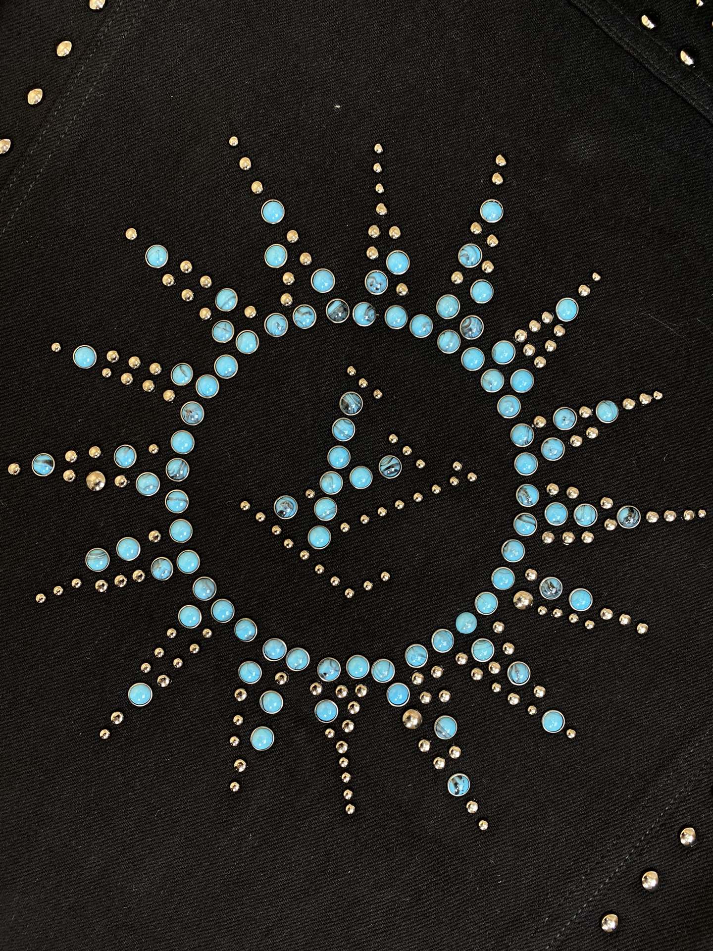 Turquoise Rivet Denim Jacket