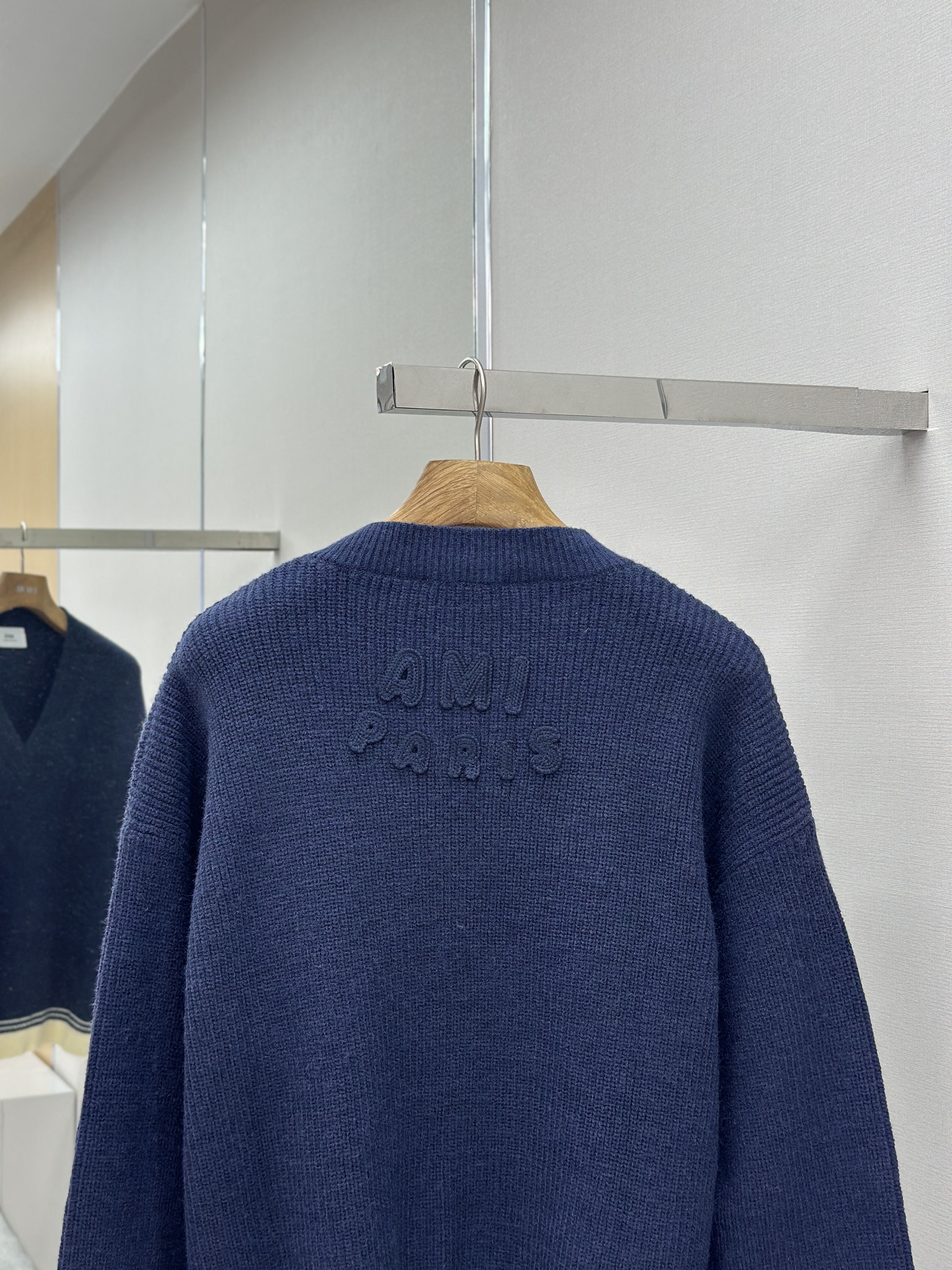 Heart Stripe V-Neck Long Sleeve Sweater