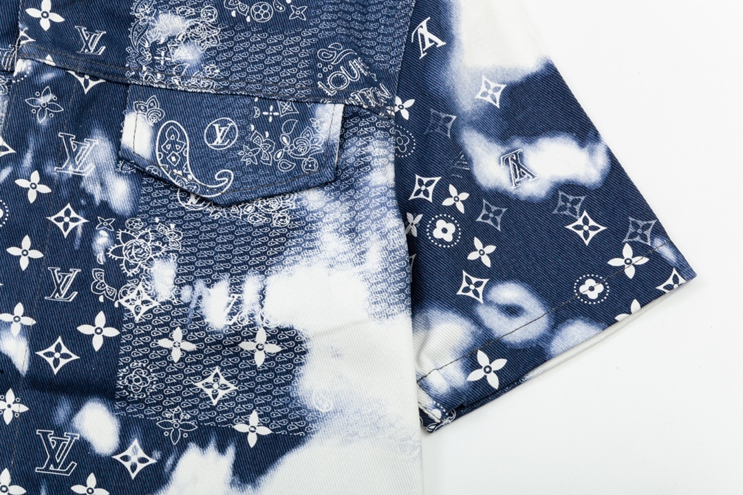 Paisley Tie-Dye Denim Shirt